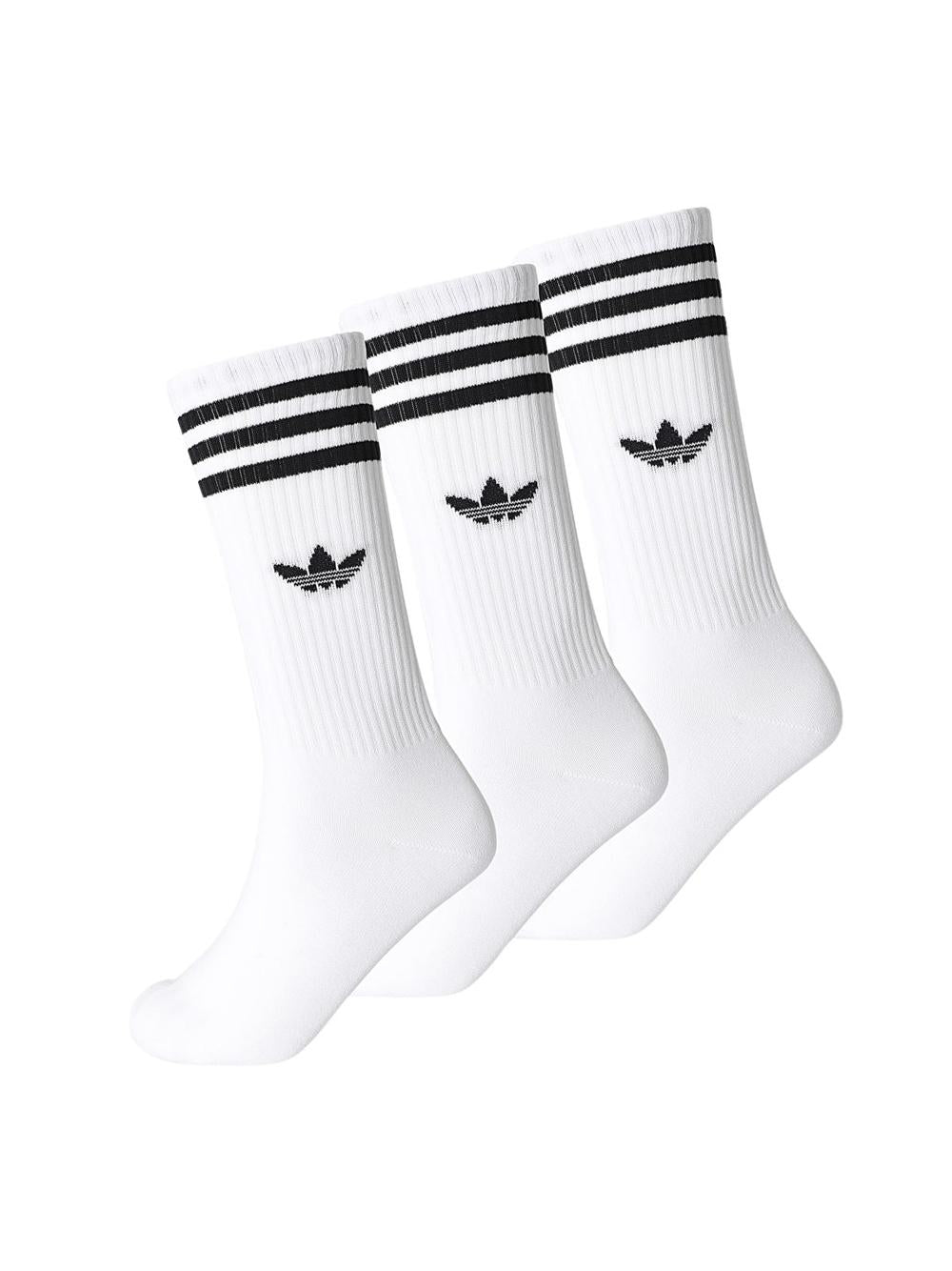 Set da tre paia di calzini Solid Crew bianchi per uomo e donna IJ0734 ADIDAS ORIGINALS