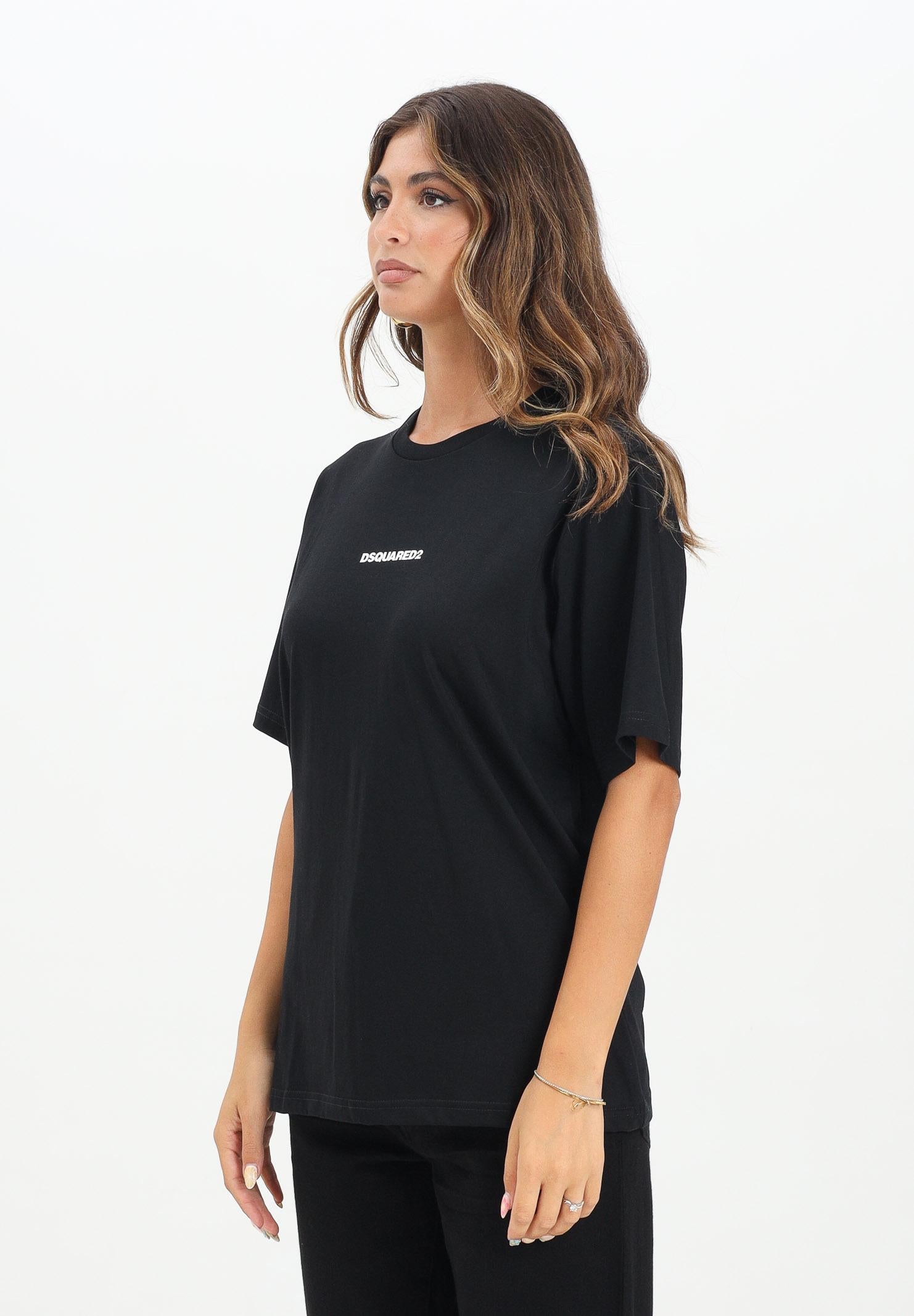 DSQUARED2 T-shirt a manica corta nera per donna, ragazzi e bambini con logo DSQUARED2 DQ2823D004G DQ900 DSQUARED2