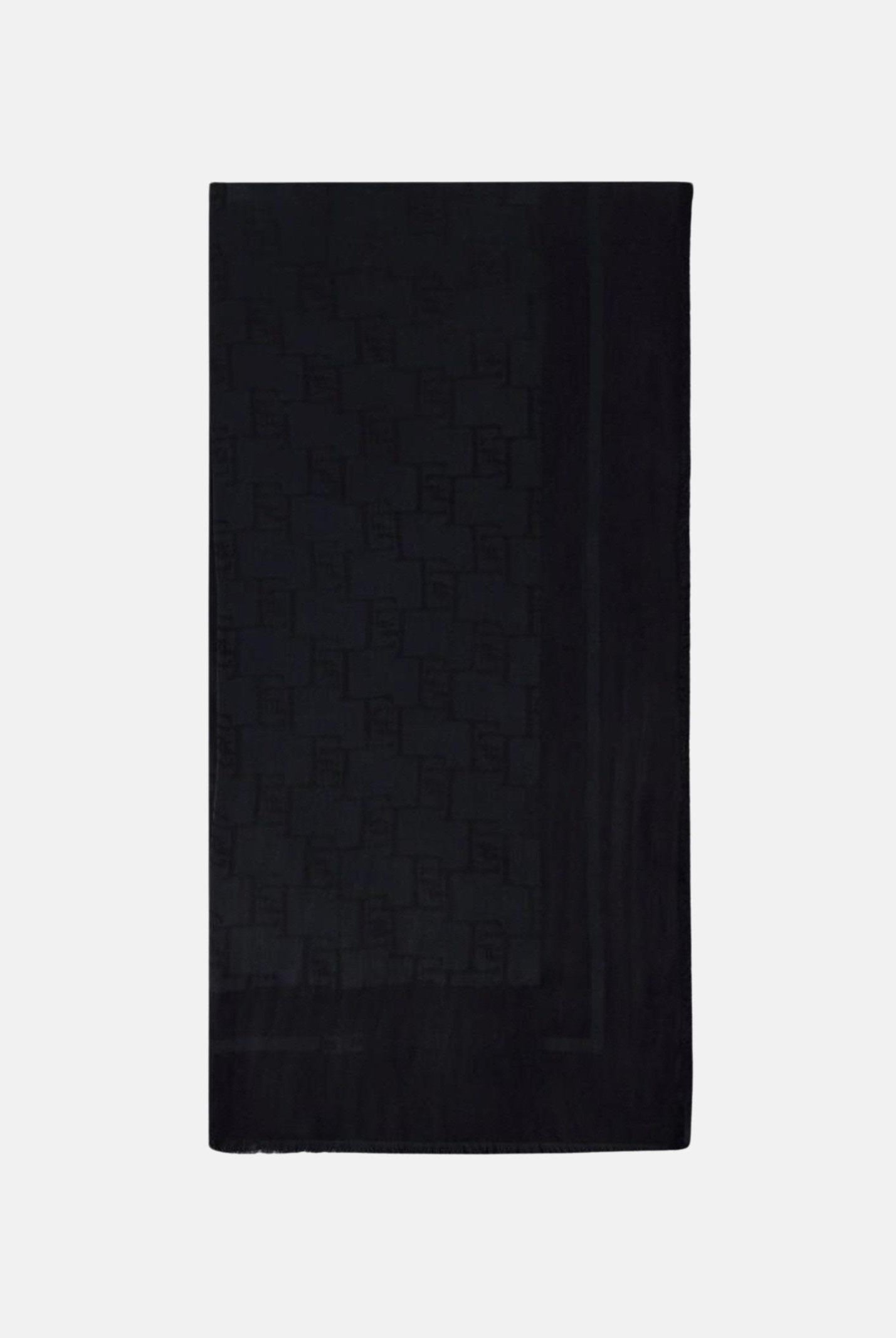 ELISABETTA FRANCHI Pashmina nera da donna con un elegante motivo jacquard del logo SC03F41E2 110 ELISABETTA FRANCHI