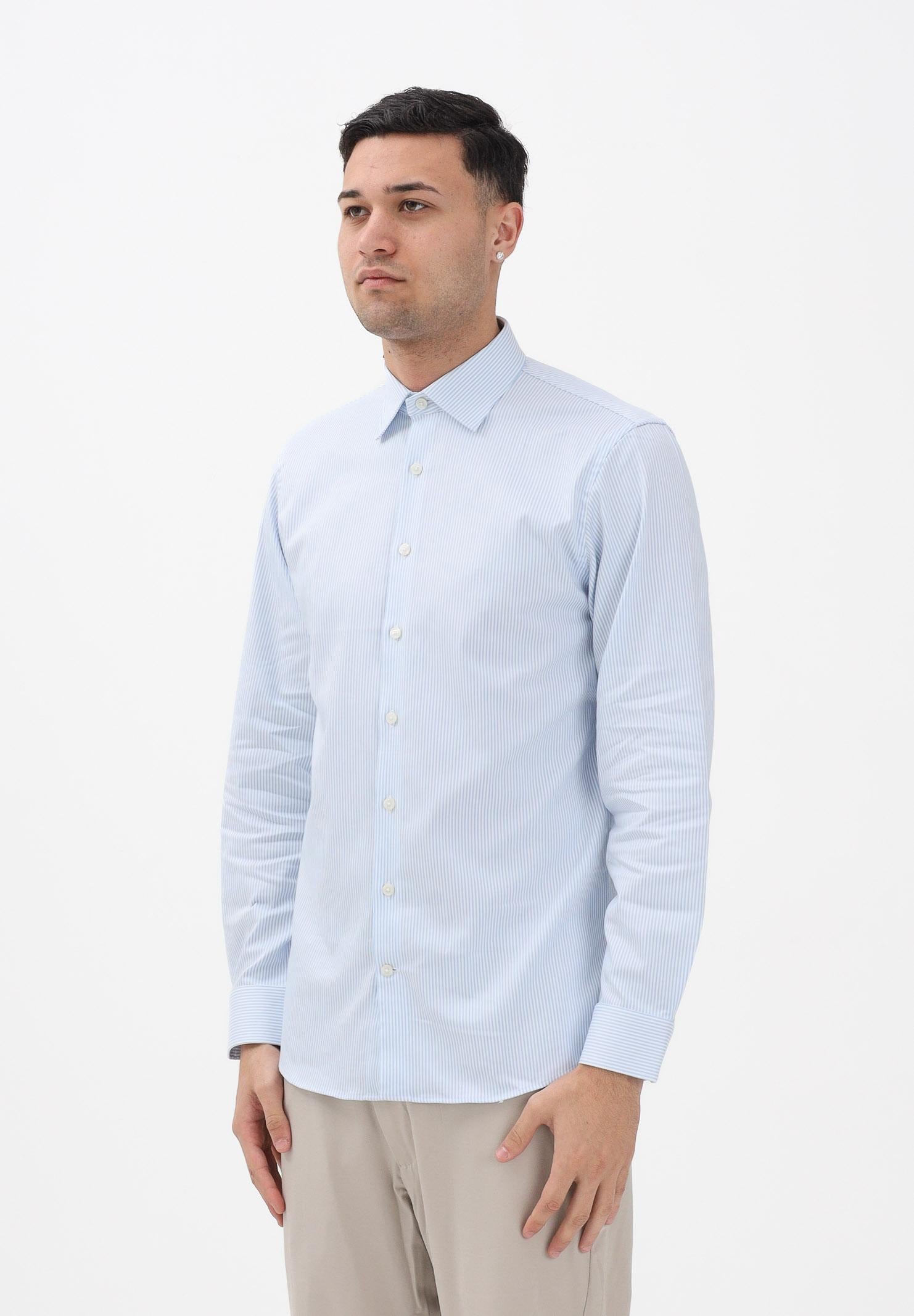 SELECTED HOMME Camicia a manica lunga bianca e azzurra da uomo con motivo a righe 16092939 CABL SELECTED HOMME