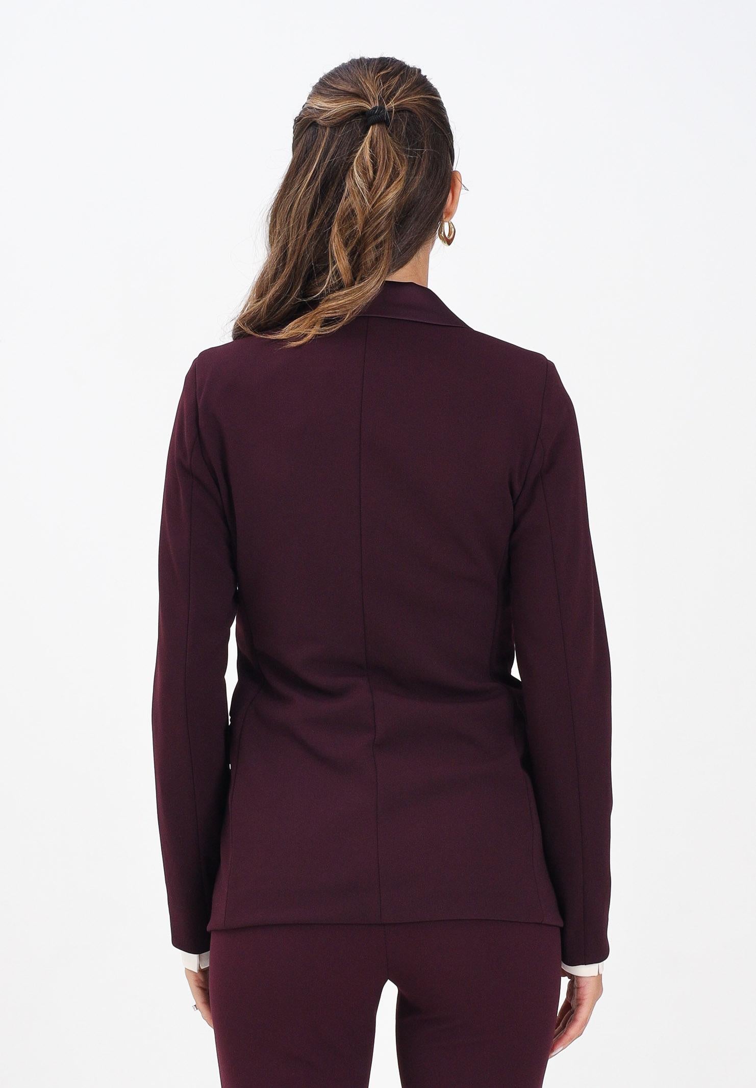 VICOLO Giacca doppiopetto bordeaux da donna con rever in raso TF0307 FU38 VICOLO