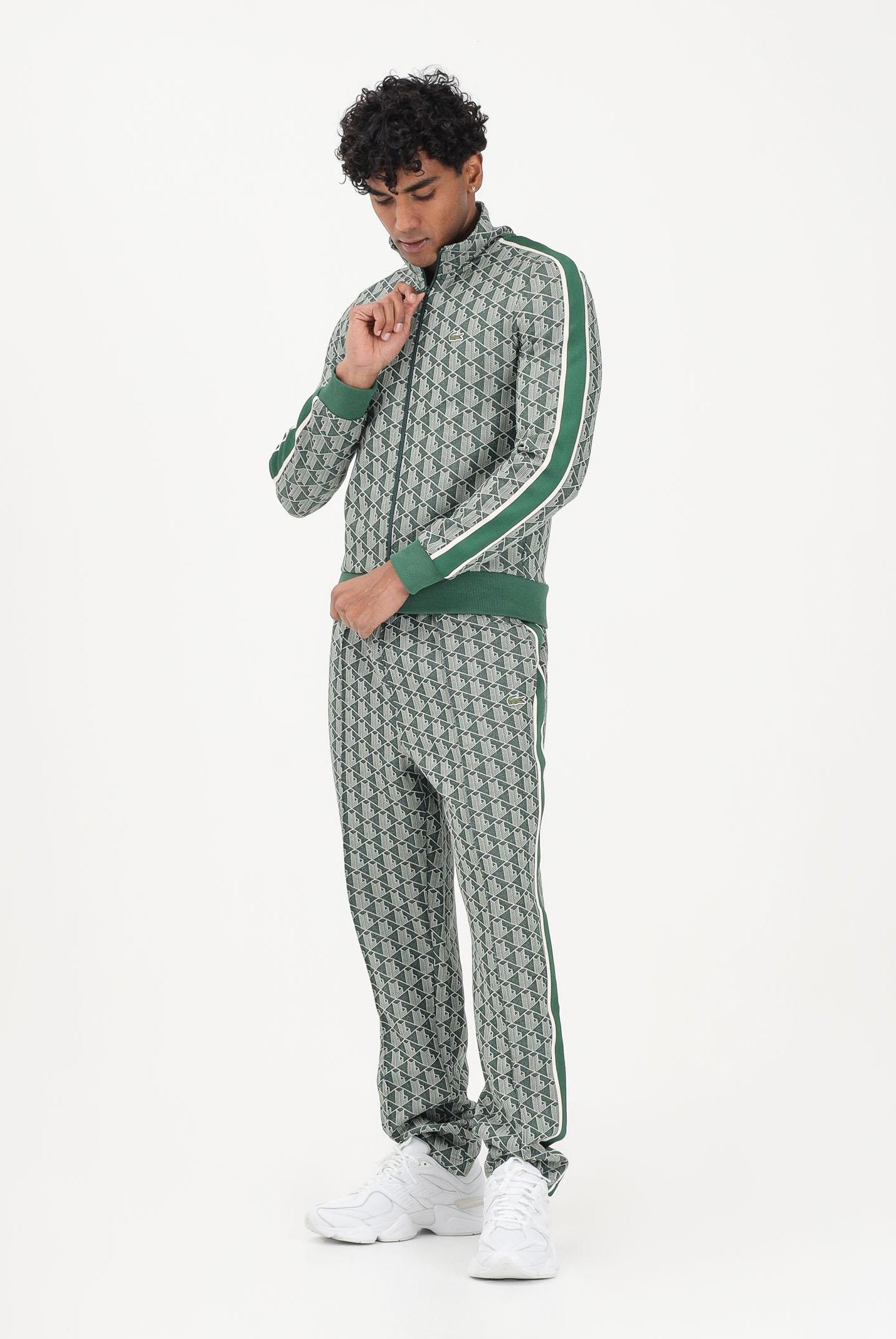 LACOSTE Pantalone sportivo verde da uomo con monogramma Paris XH1440 D1R LACOSTE