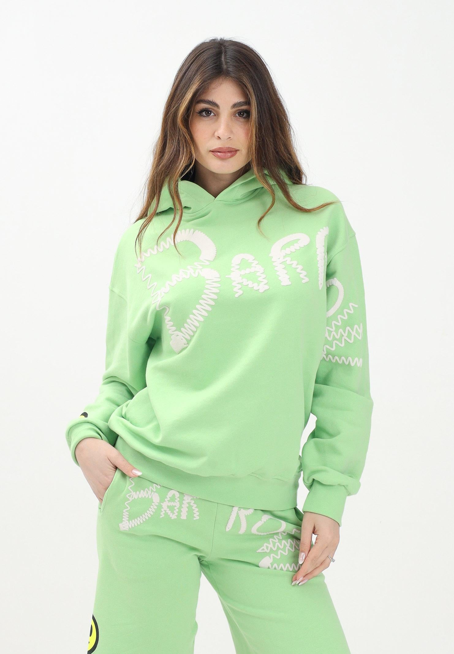 BARROW Felpa con cappuccio verde per donna, ragazzi e bambini con ricamo logo S5BKJUHS037 081 BARROW
