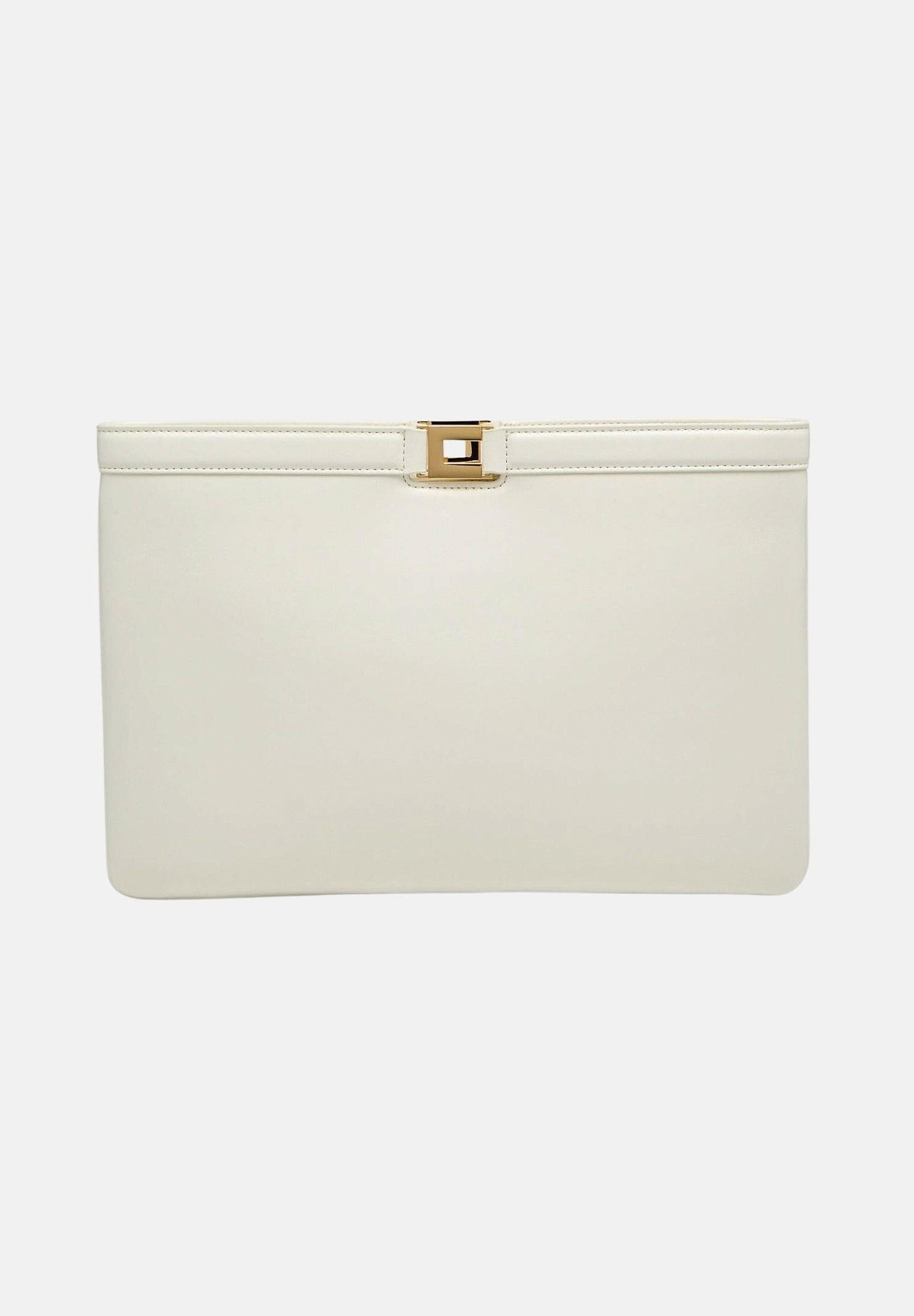 ELISABETTA FRANCHI Pochette burro da donna effetto naplak BS18A61E2 193 ELISABETTA FRANCHI