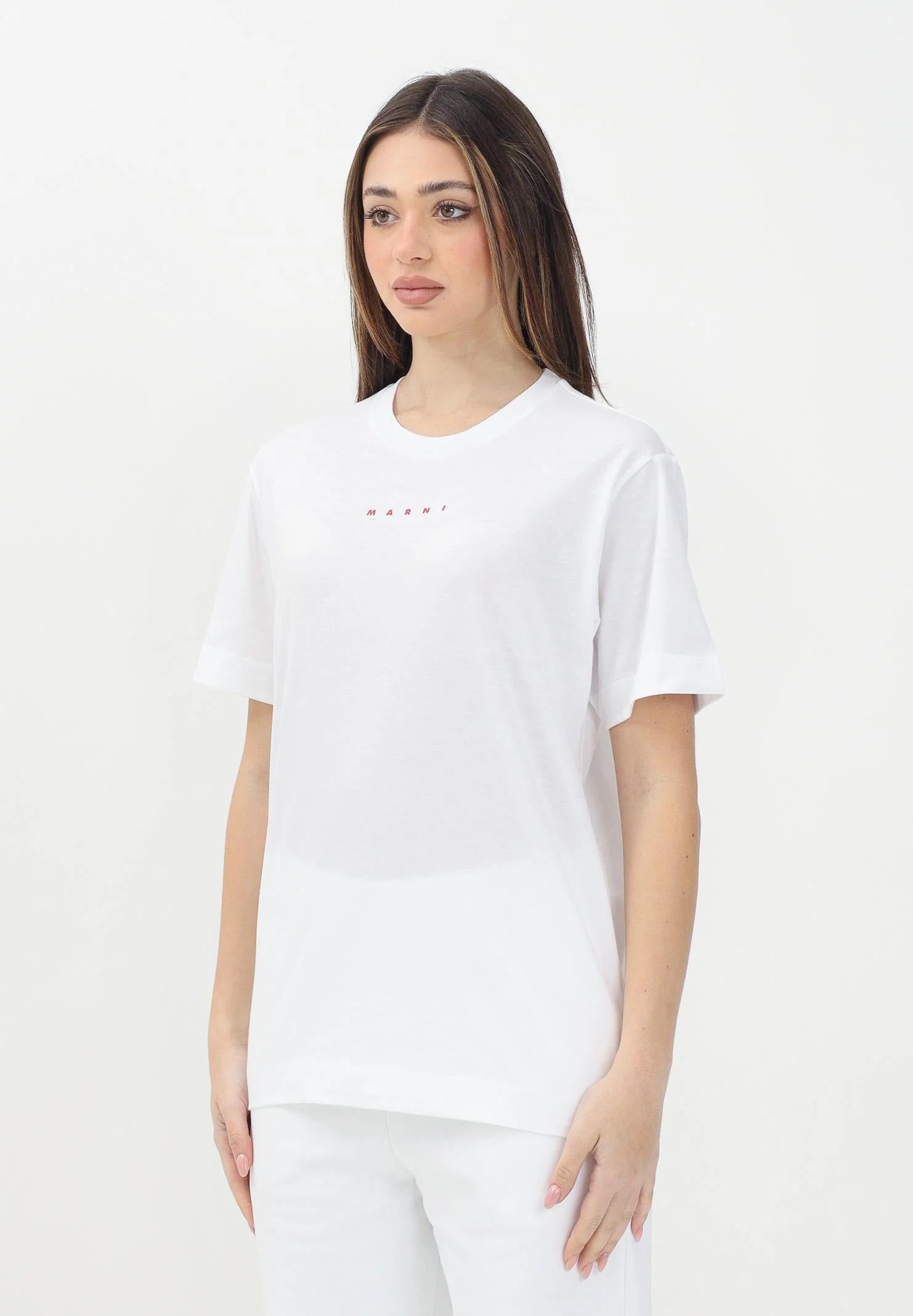 MARNI T-shirt a manica corta bianca per donna, ragazzi e bambini con stampa logo M01413M00RF 0M100 MARNI