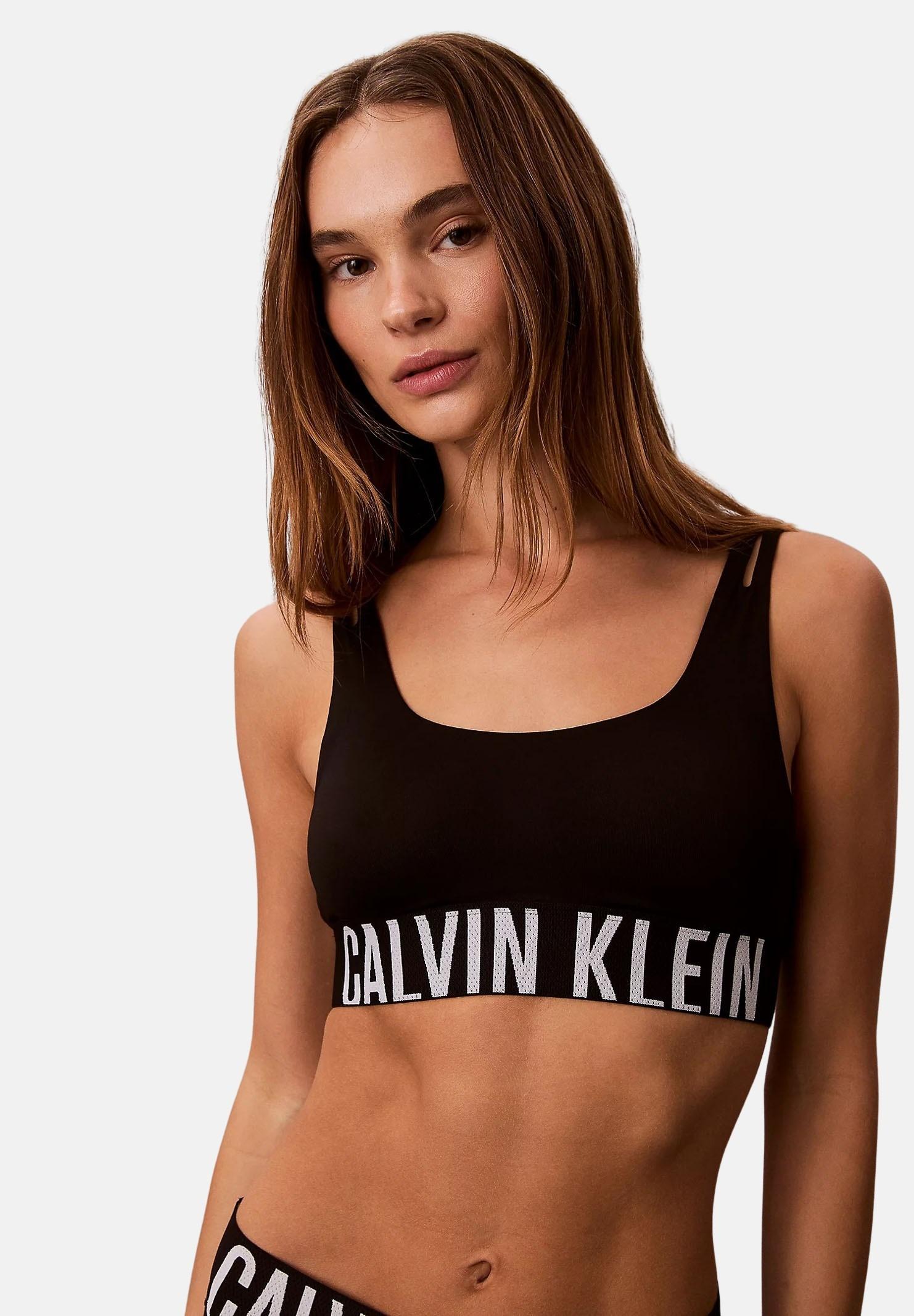 CALVIN KLEIN Bralette nera da donna con logo LV00QF8478 UB1 CALVIN KLEIN