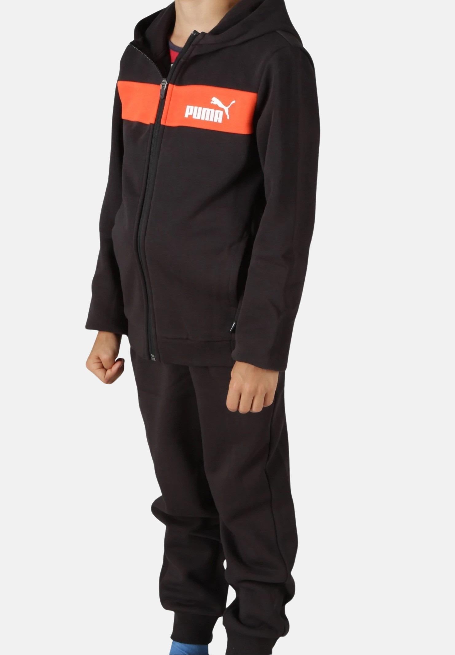 Tuta nera da bambino con pannello arancio 679153 18 PUMA