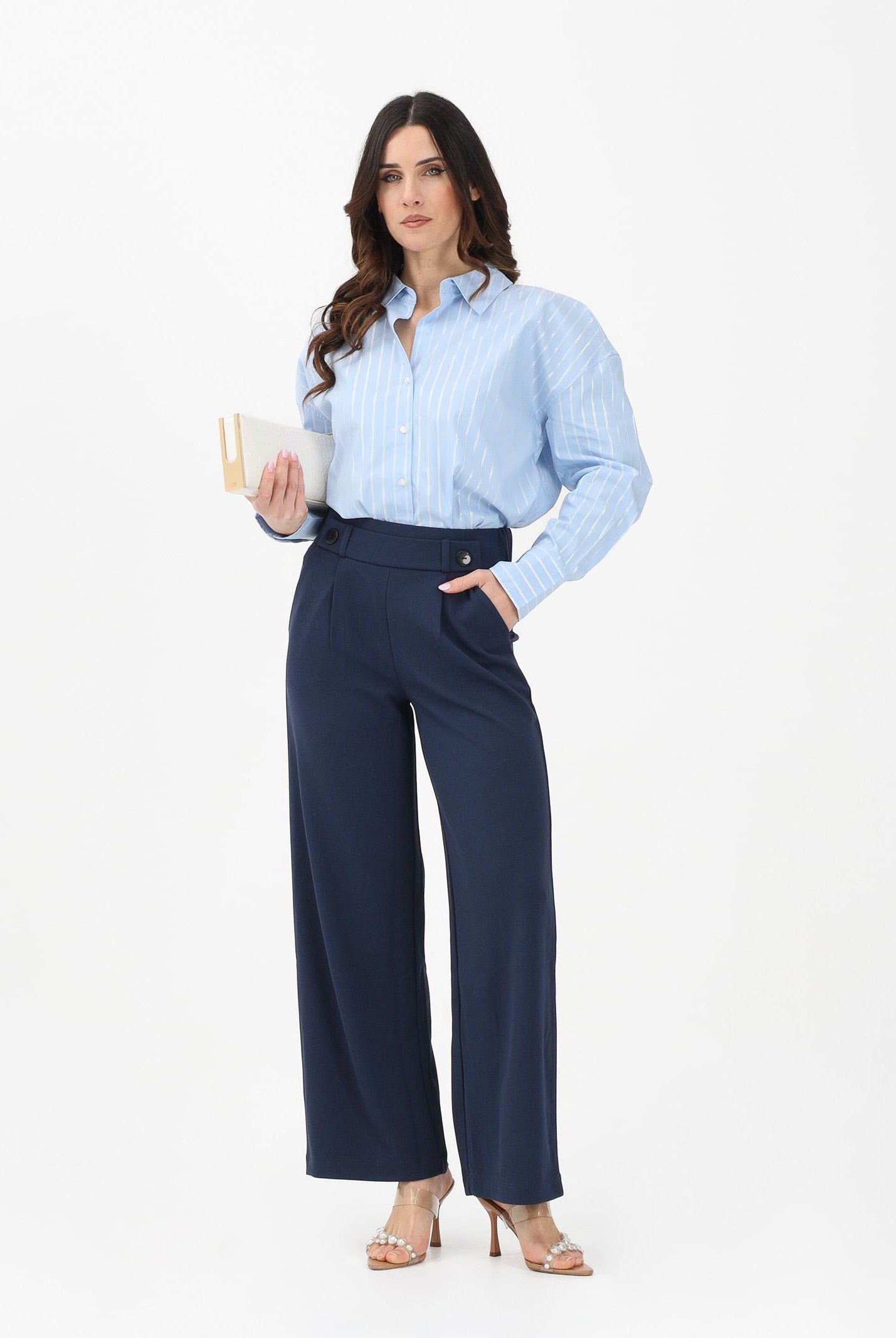 JDY Pantalone blu da donna a vita alta 15208430 BLIR JDY