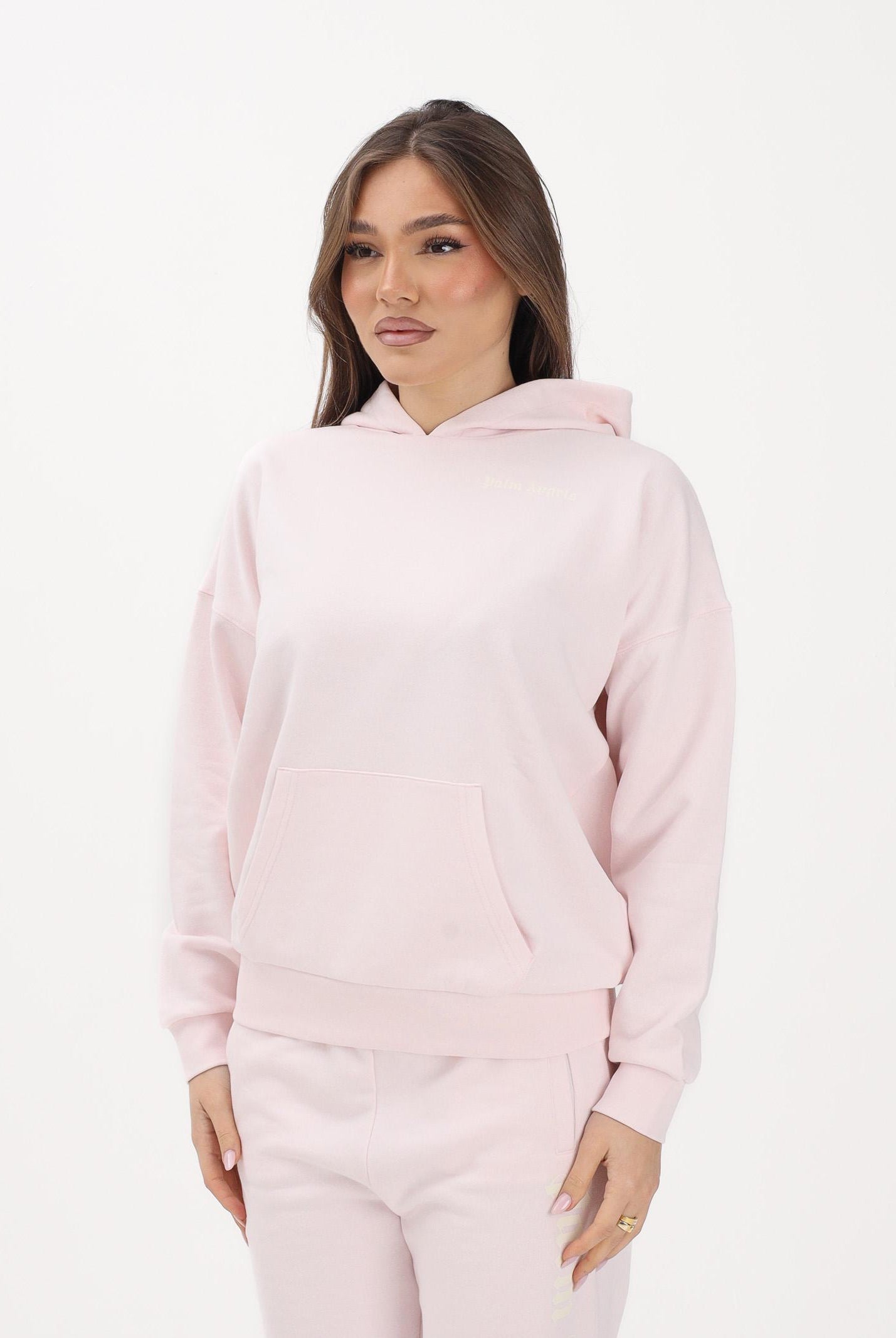 PALM ANGELS Felpa con cappuccio rosa per donna, ragazze e bambine rifinita da logo PGBB014S26FLE001 042 PALM ANGELS