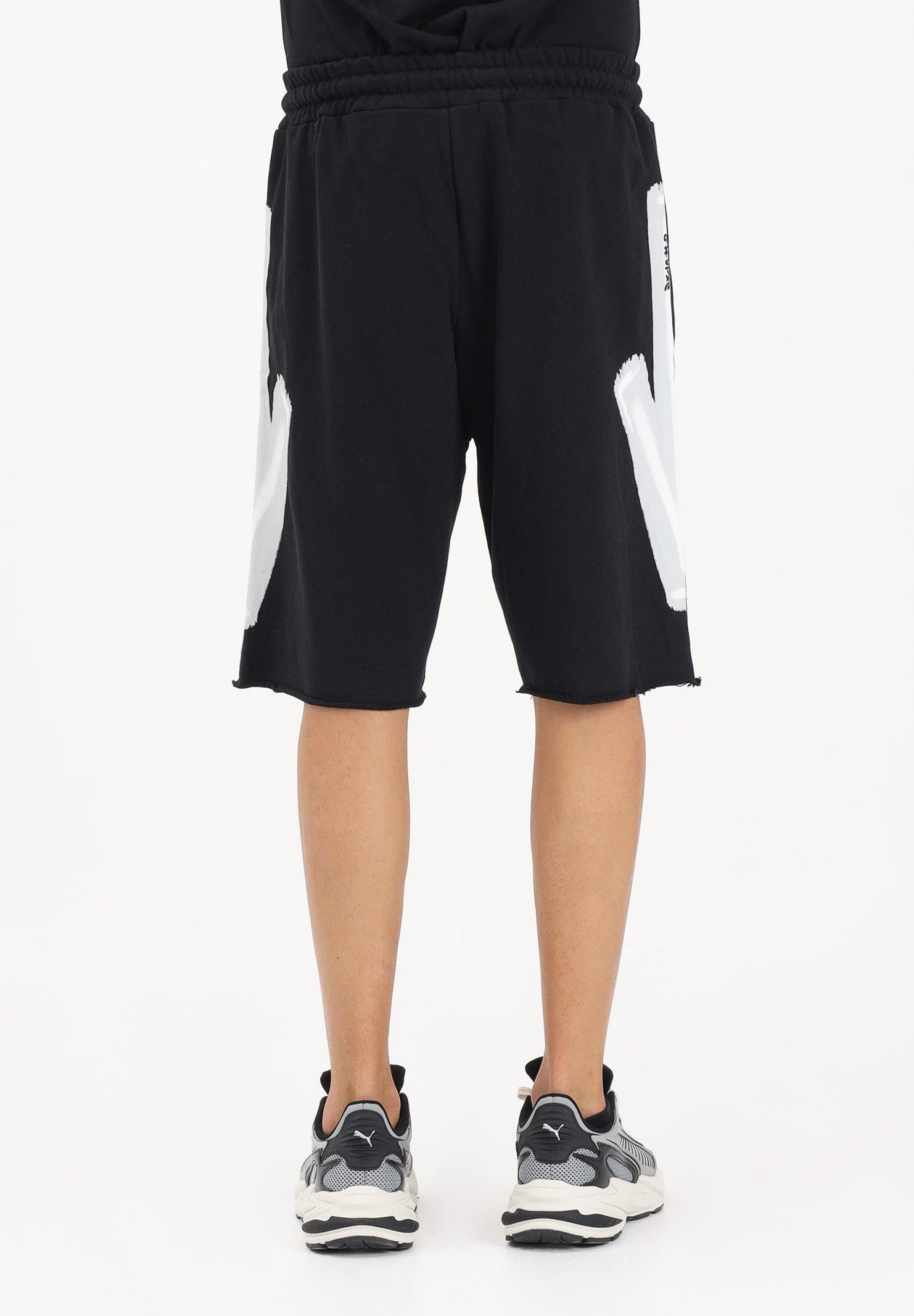 DISCLAIMER Shorts sportivo nero da uomo con stampa frecce 26EDS55405 NEBI DISCLAIMER