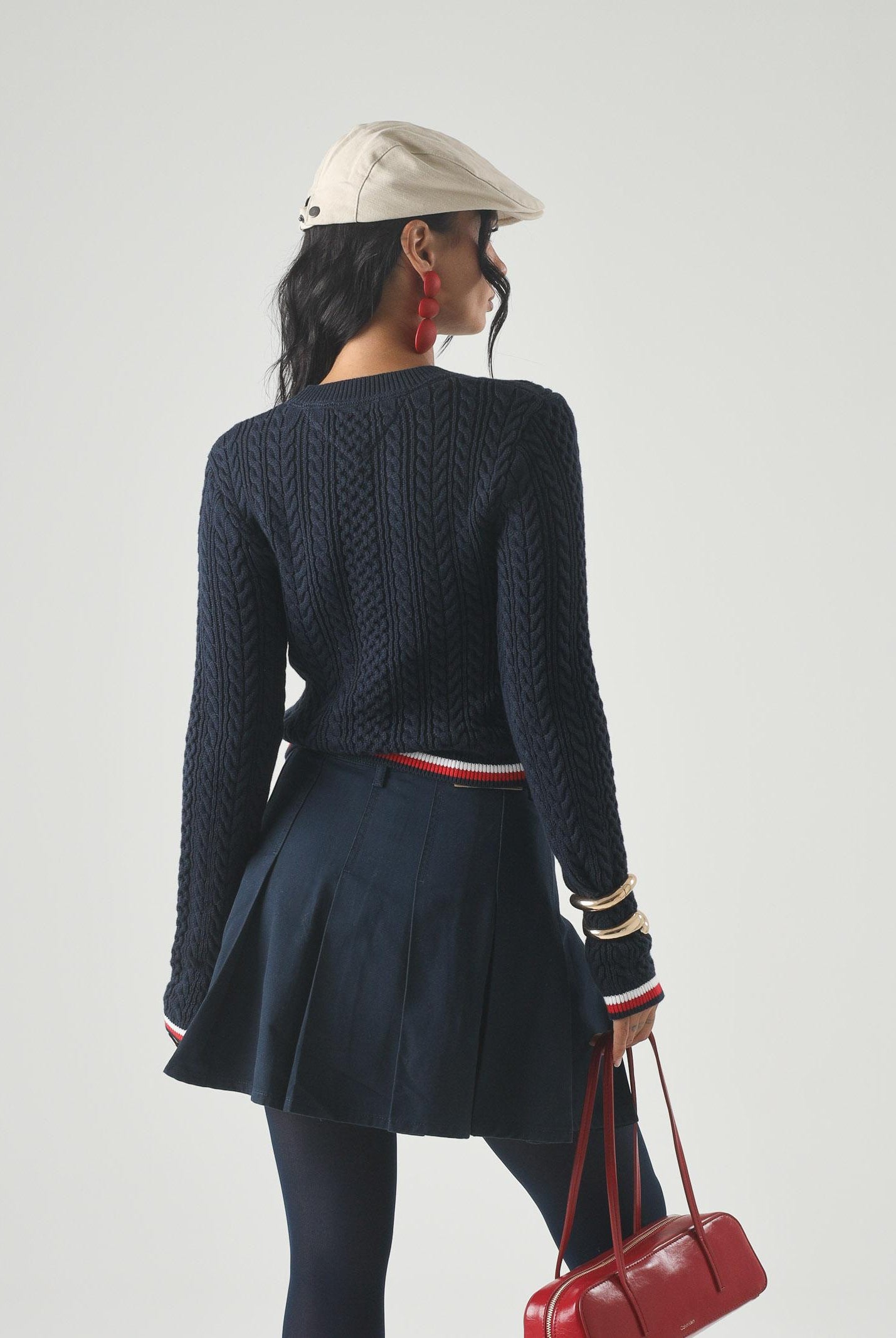 TOMMY JEANS pullover girocollo TJW RWB Tipping Sweater Dark Night Navy blu navy donna. DW0DW22933 C1G TOMMY JEANS