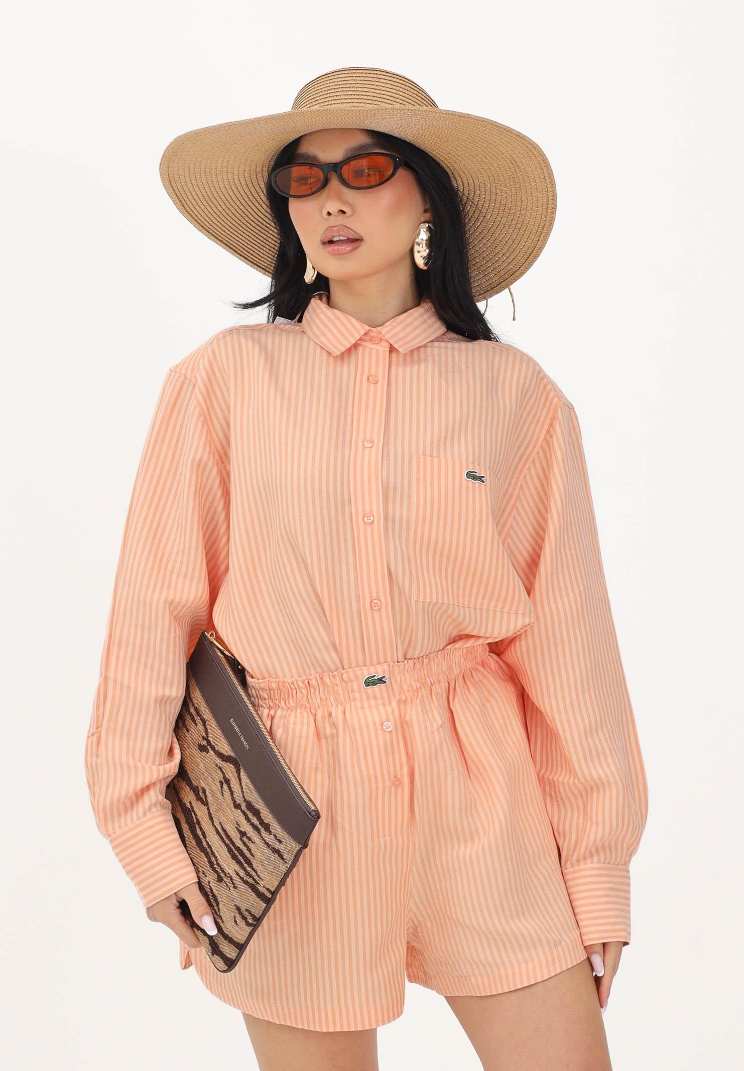 LACOSTE Camicia a manica lunga arancio da donna CF1429 4HI LACOSTE