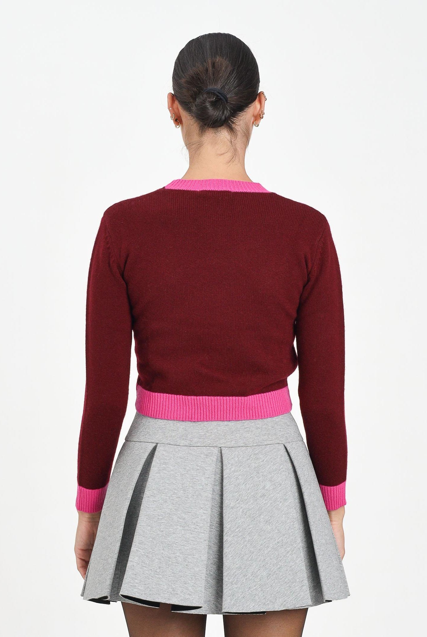 MARNI Maglioncino girocollo bordeaux per donna e bambina con logo M00993M00ML 0M434 MARNI