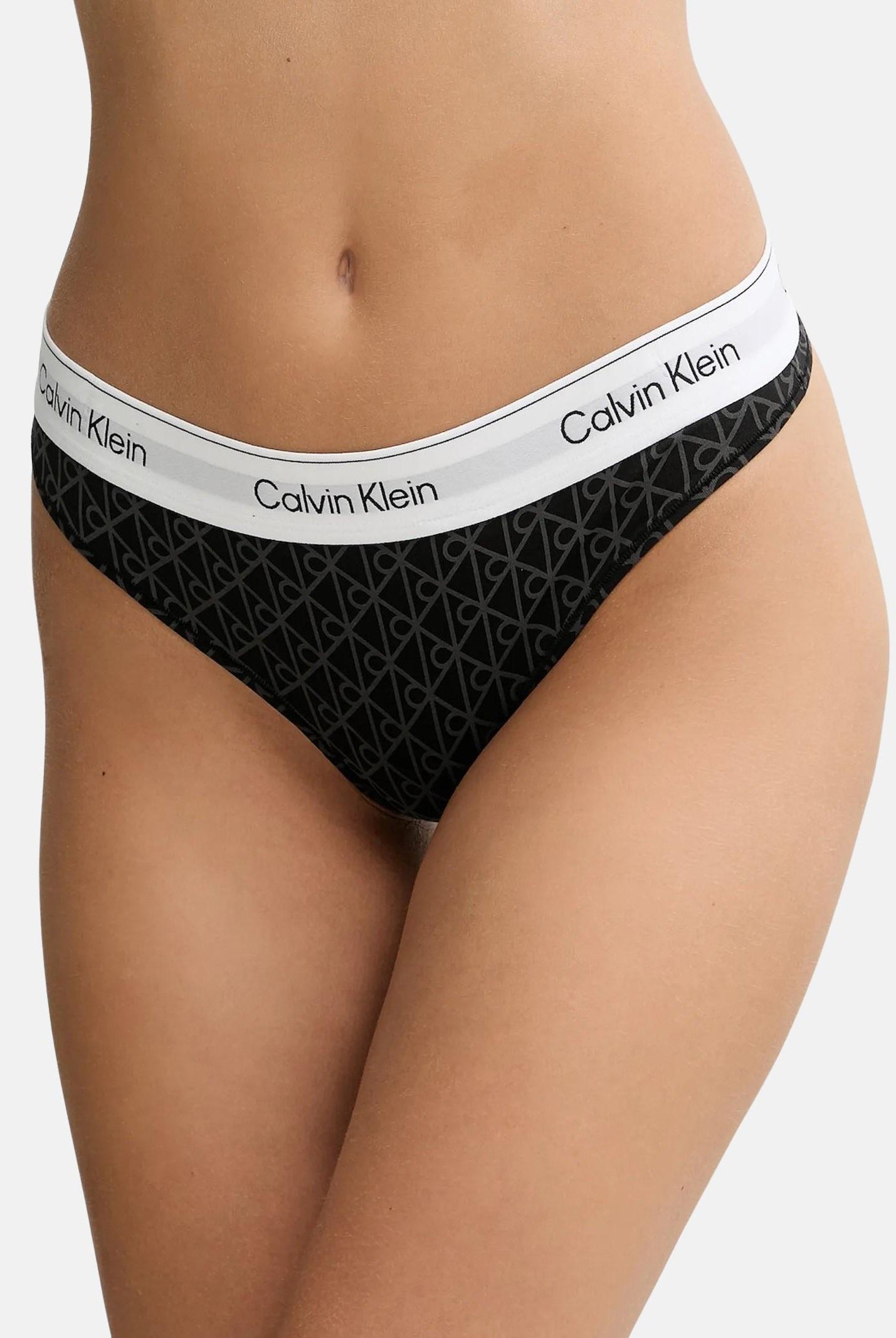 CALVIN KLEIN Perizoma nero da donna con logo all over LV00QF8518 2RG CALVIN KLEIN
