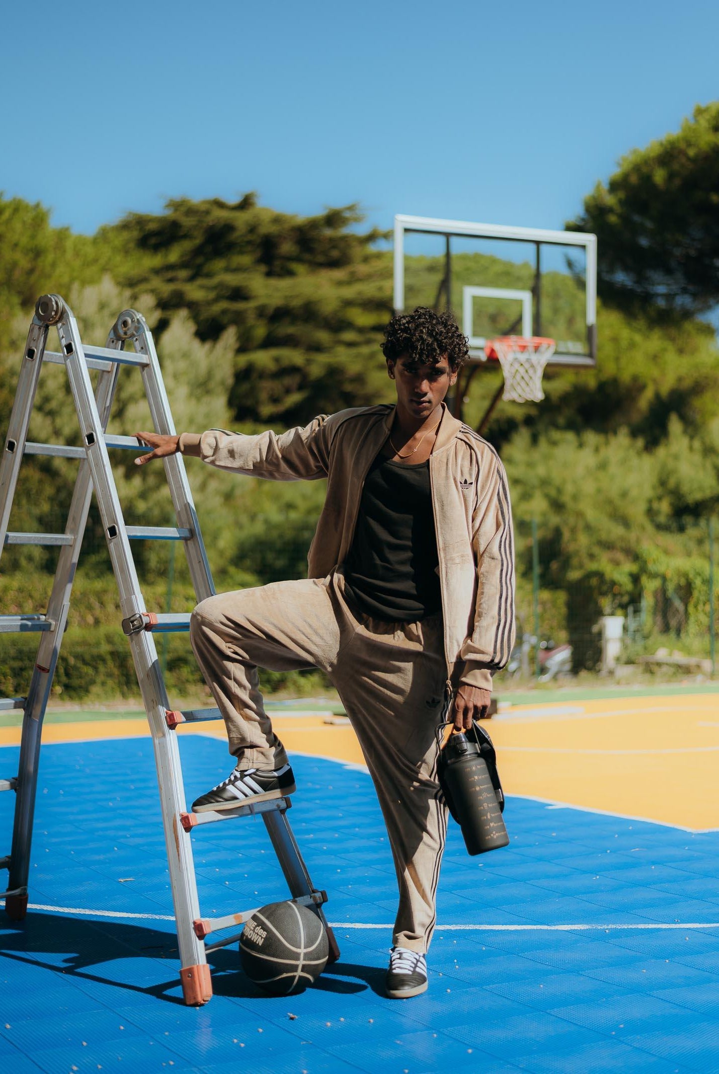 ADIDAS ORIGINALS Pantalone sportivo SST Adicolor Velour beige da uomo JX1556 ADIDAS ORIGINALS