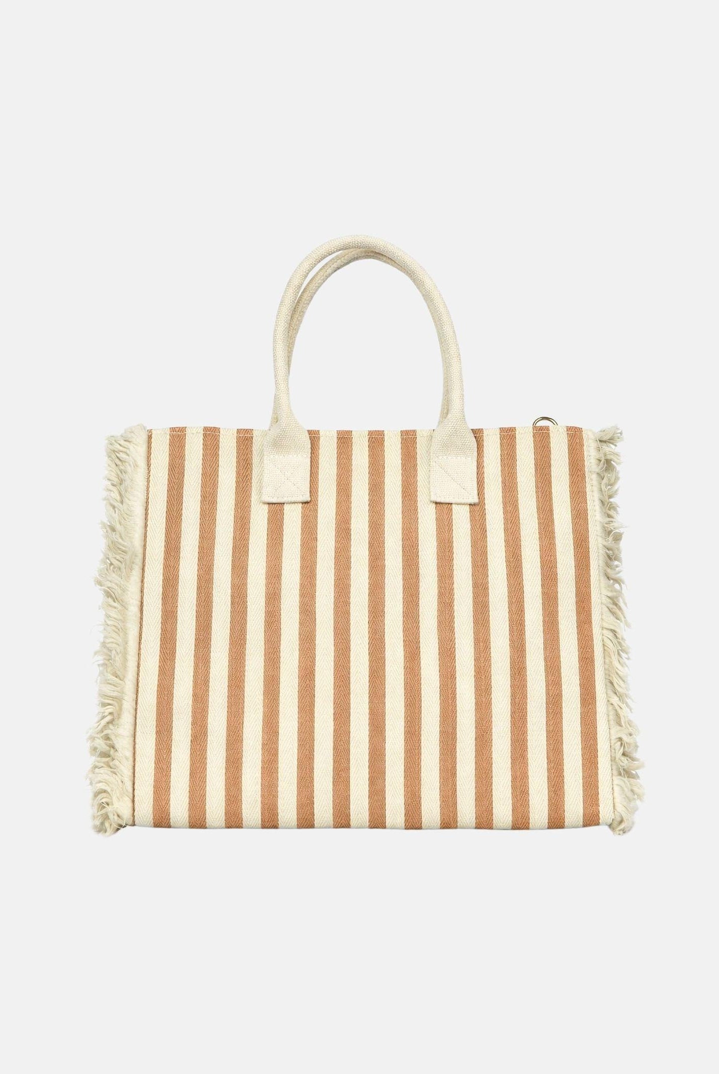 MARC ELLIS Borsa mare beige e panna da donna con motivo a righe e logo BUBY-S-JOAN LITA MARC ELLIS