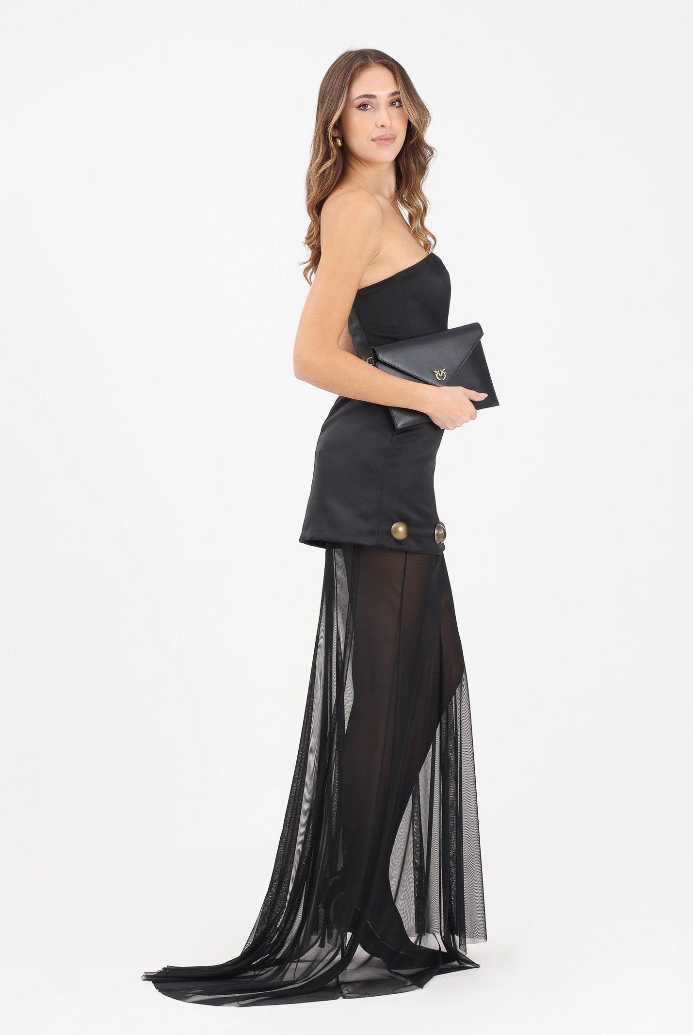 NOELL MAGGINI Gonna lunga nera da donna in tulle trasparente 00126104 NE NOELL MAGGINI