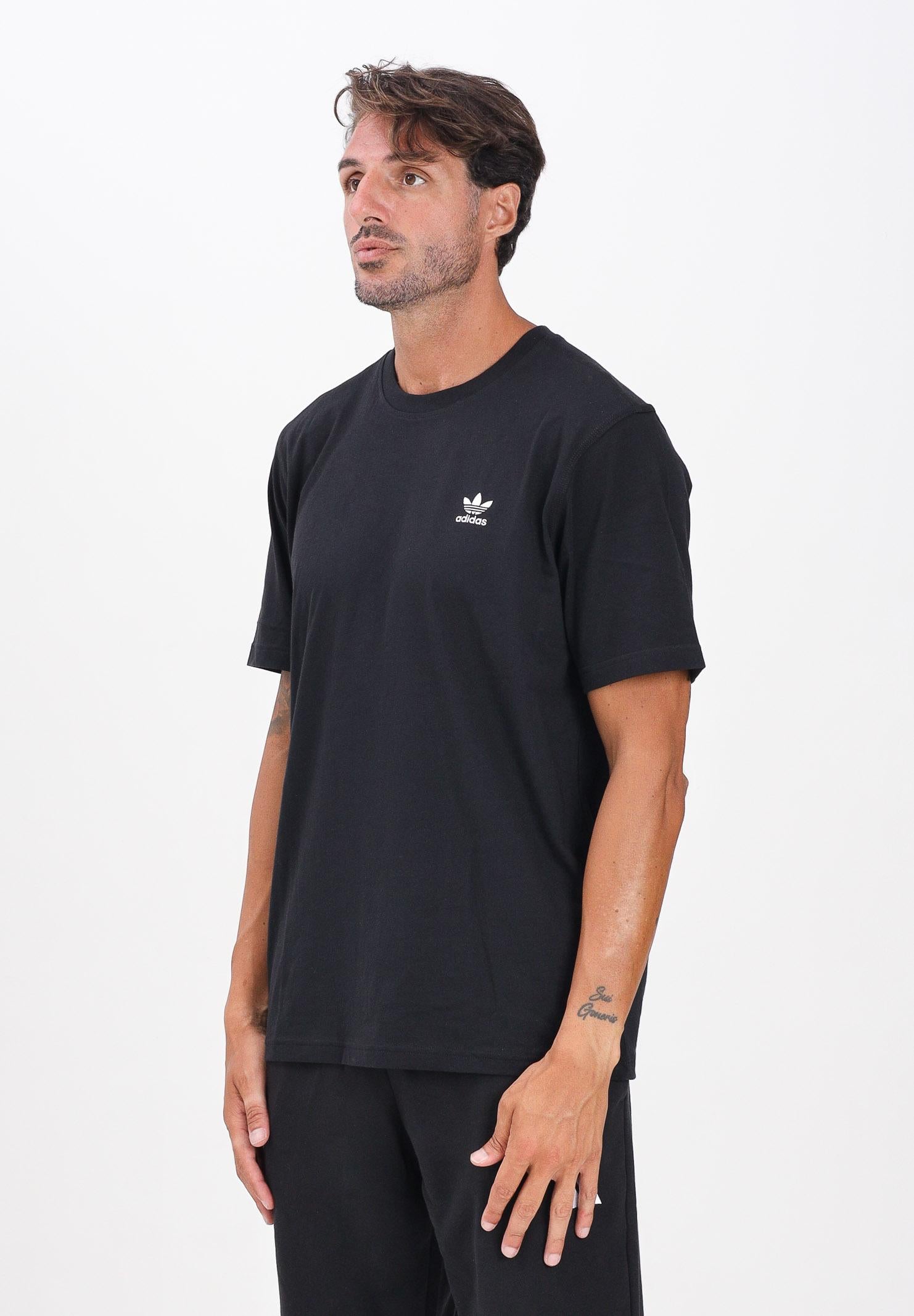 ADIDAS ORIGINALS T-shirt a manica corta Trefoil Essentials nera da uomo JI8545 . ADIDAS ORIGINALS