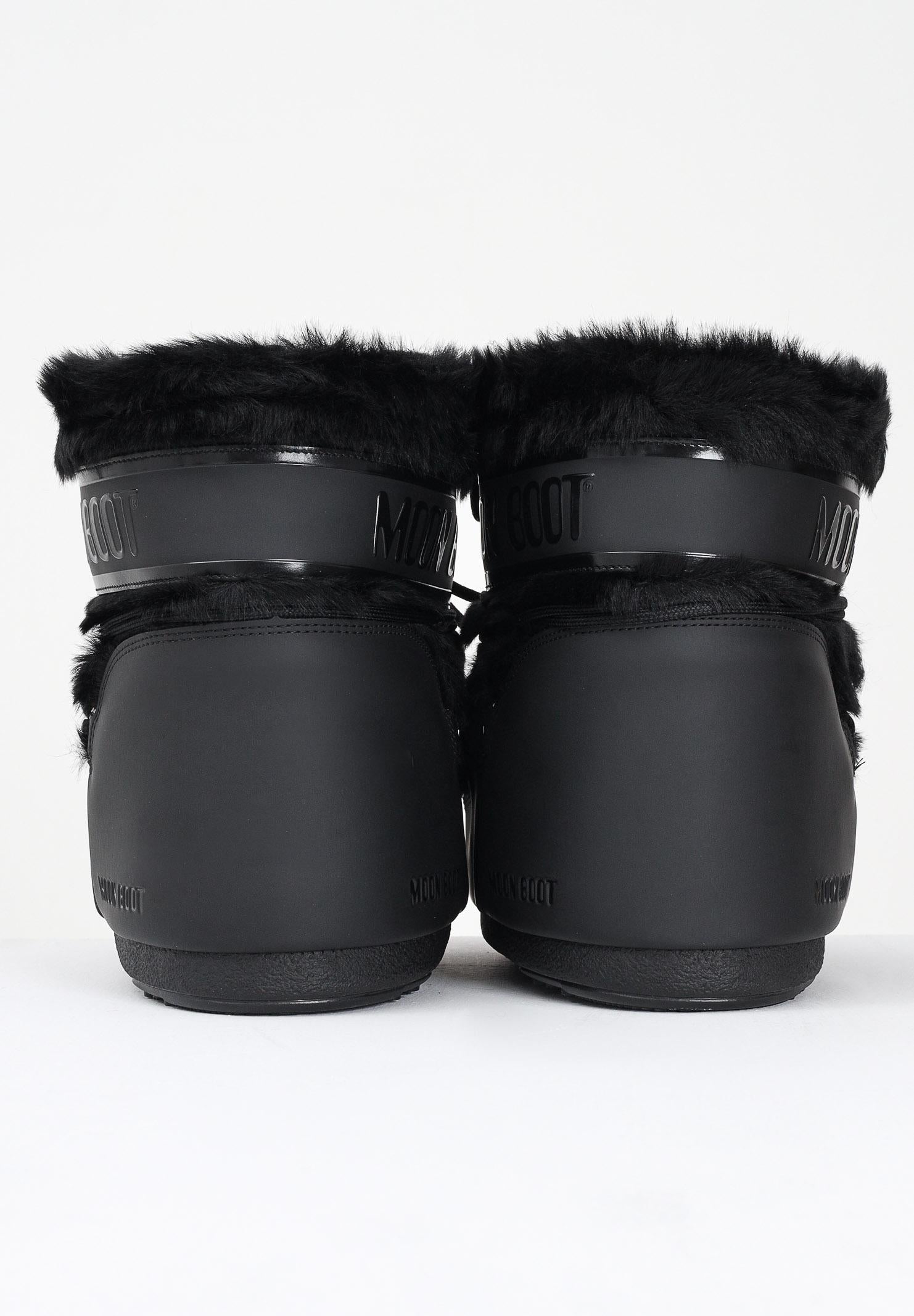 MOON BOOT Stivali da neve ICON LOW in ecopelliccia nera da donna 80D1409390 N001 MOON BOOT