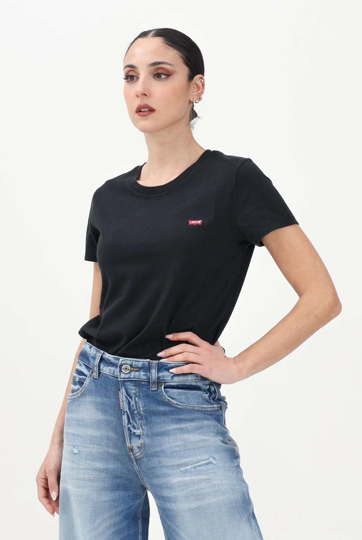 LEVI'S® T-shirt a manica corta The Perfect nera da donna 39185-0008 0008 LEVI'S®