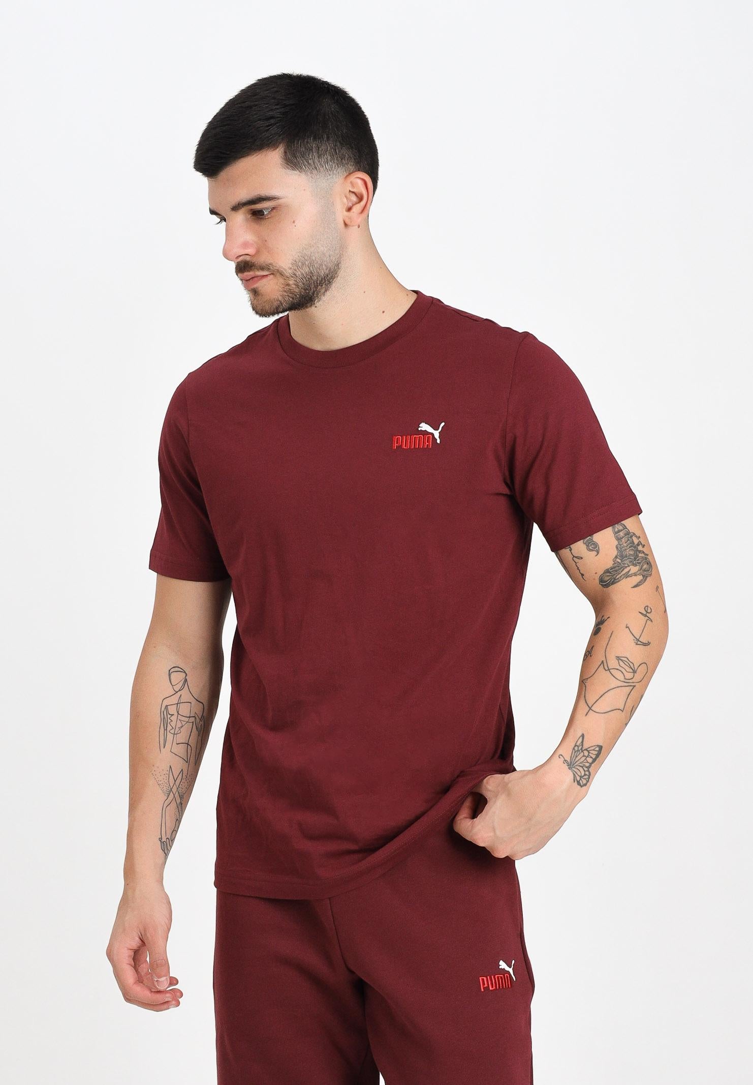 PUMA T-shirt a manica corta Essentials bordeaux da uomo 684717 96 PUMA
