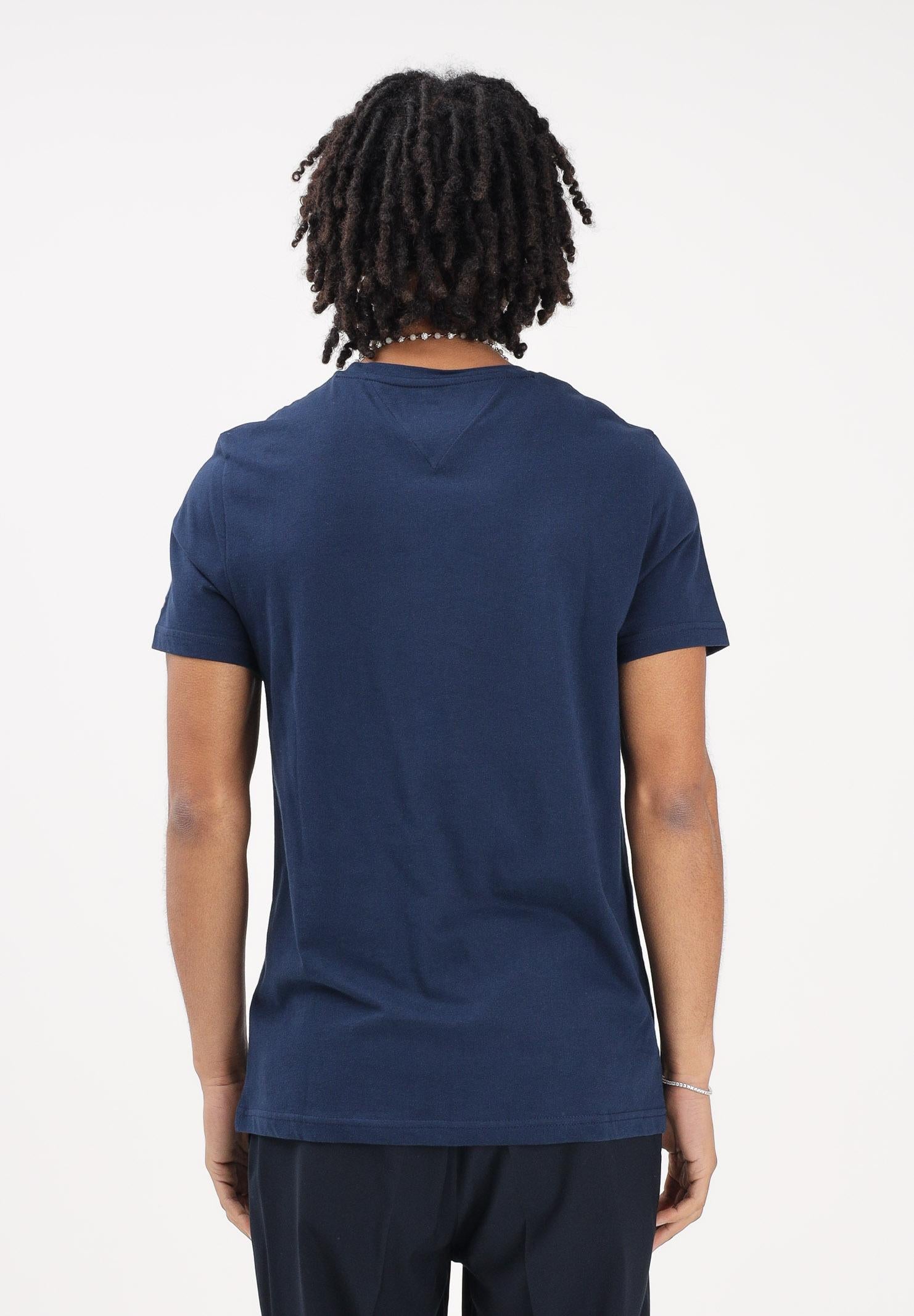 TOMMY HILFIGER T-shirt a manica corta blu da uomo con logo MW0MW11797 DCC TOMMY HILFIGER