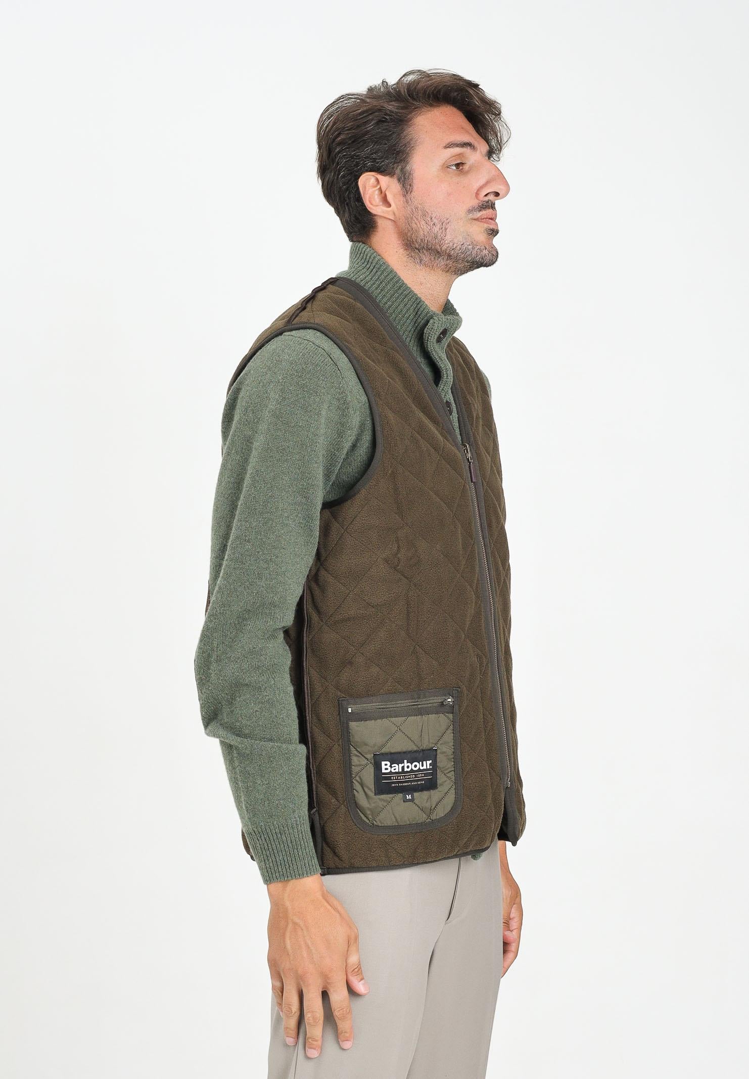 BARBOUR Smanicato Polarquilt verde da uomo da abbinare alla giacca Ashby 252MMLI0002 OL91 BARBOUR