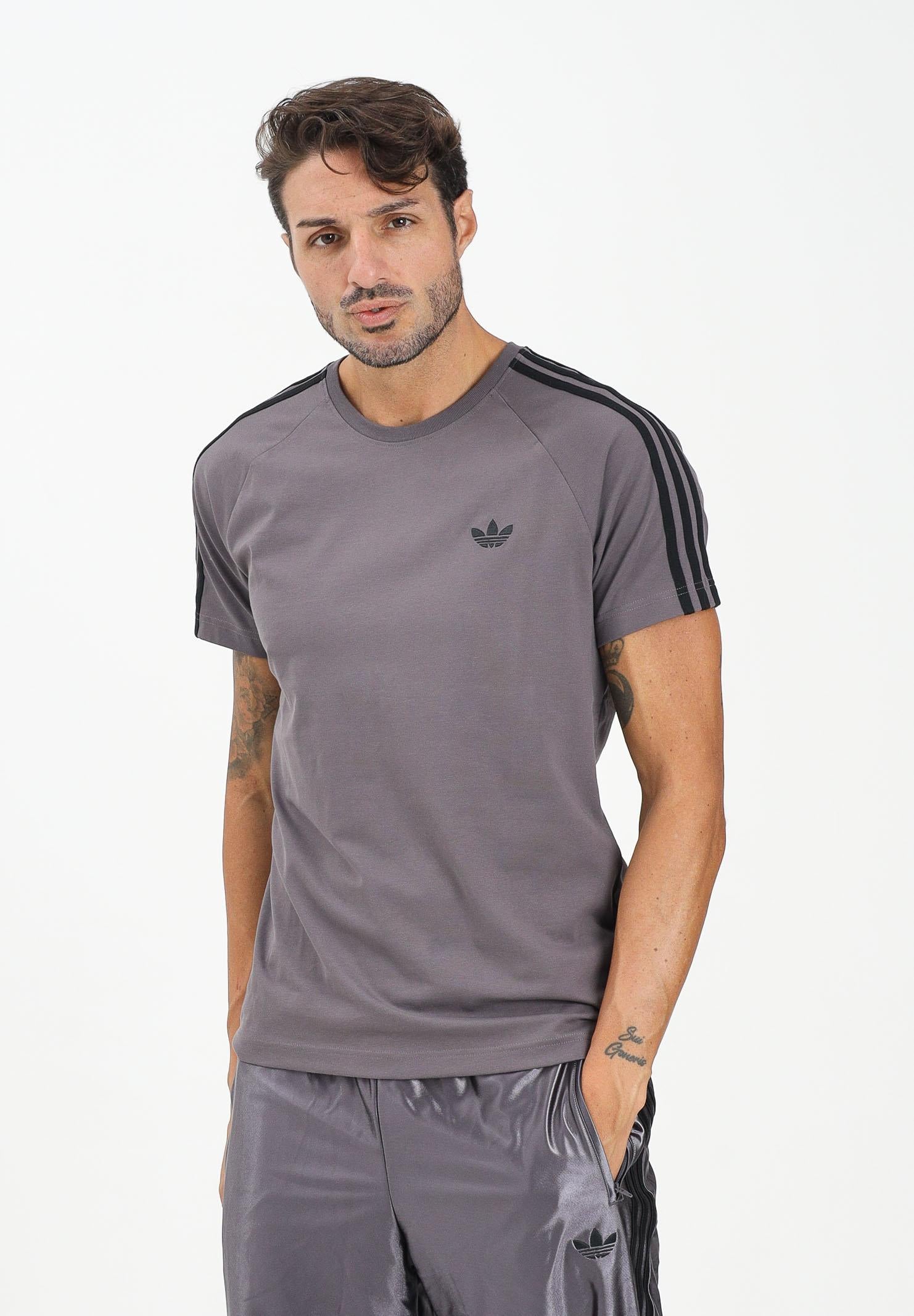 ADIDAS ORIGINALS T-shirt a manica corta Adicolor Trefoil Tight grigia da uomo JX1541 . ADIDAS ORIGINALS