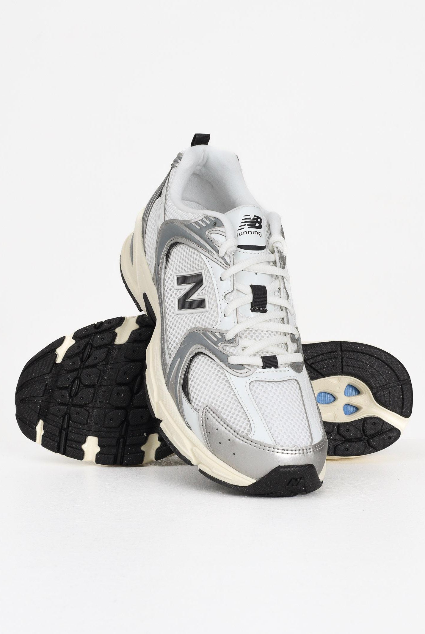 NEW BALANCE Sneakers 530 argento, bianche e nere da uomo U530ESA . NEW BALANCE