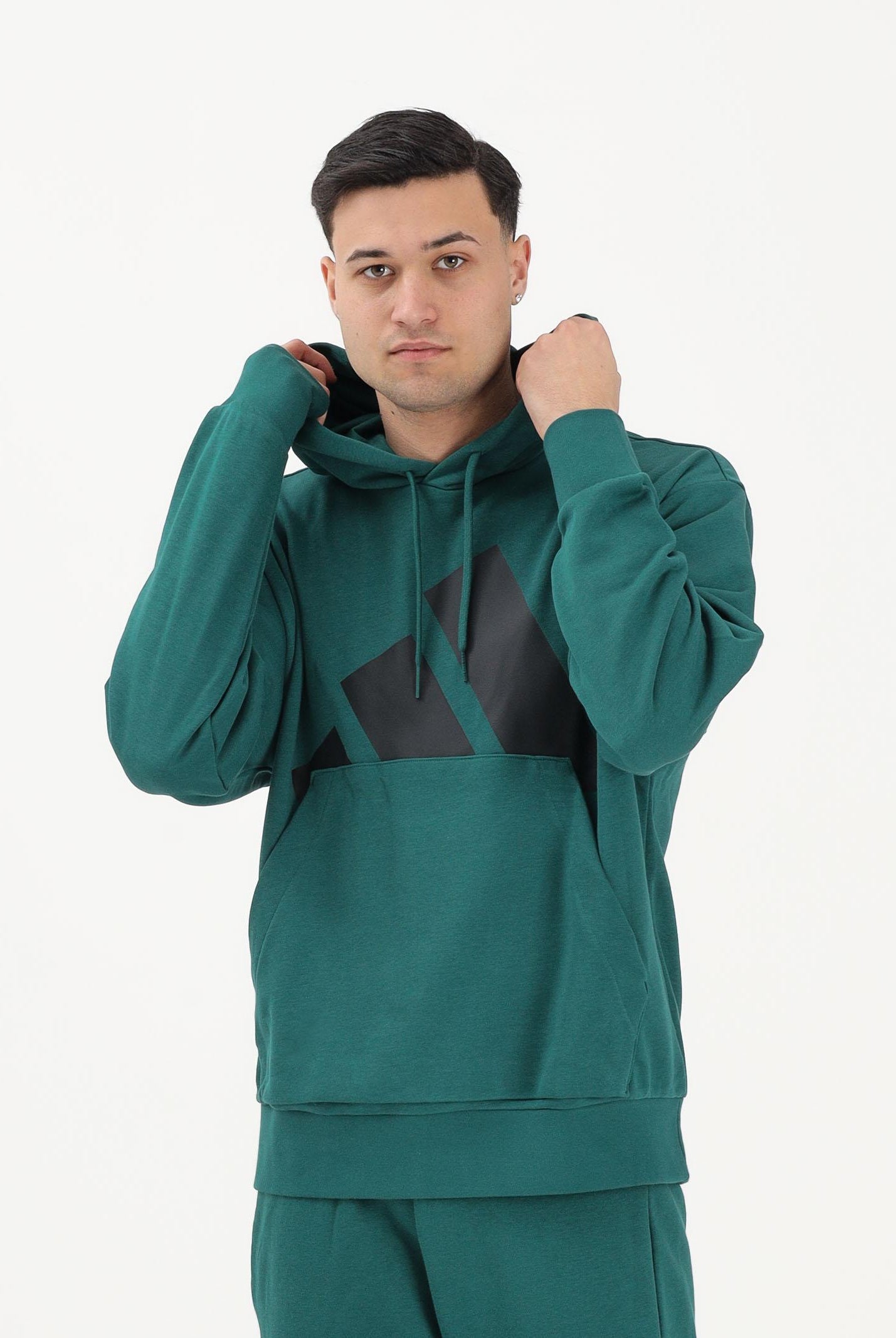 ADIDAS PERFORMANCE Felpa con cappuccio Essentials Big Logo verde da uomo JE8896 . ADIDAS PERFORMANCE