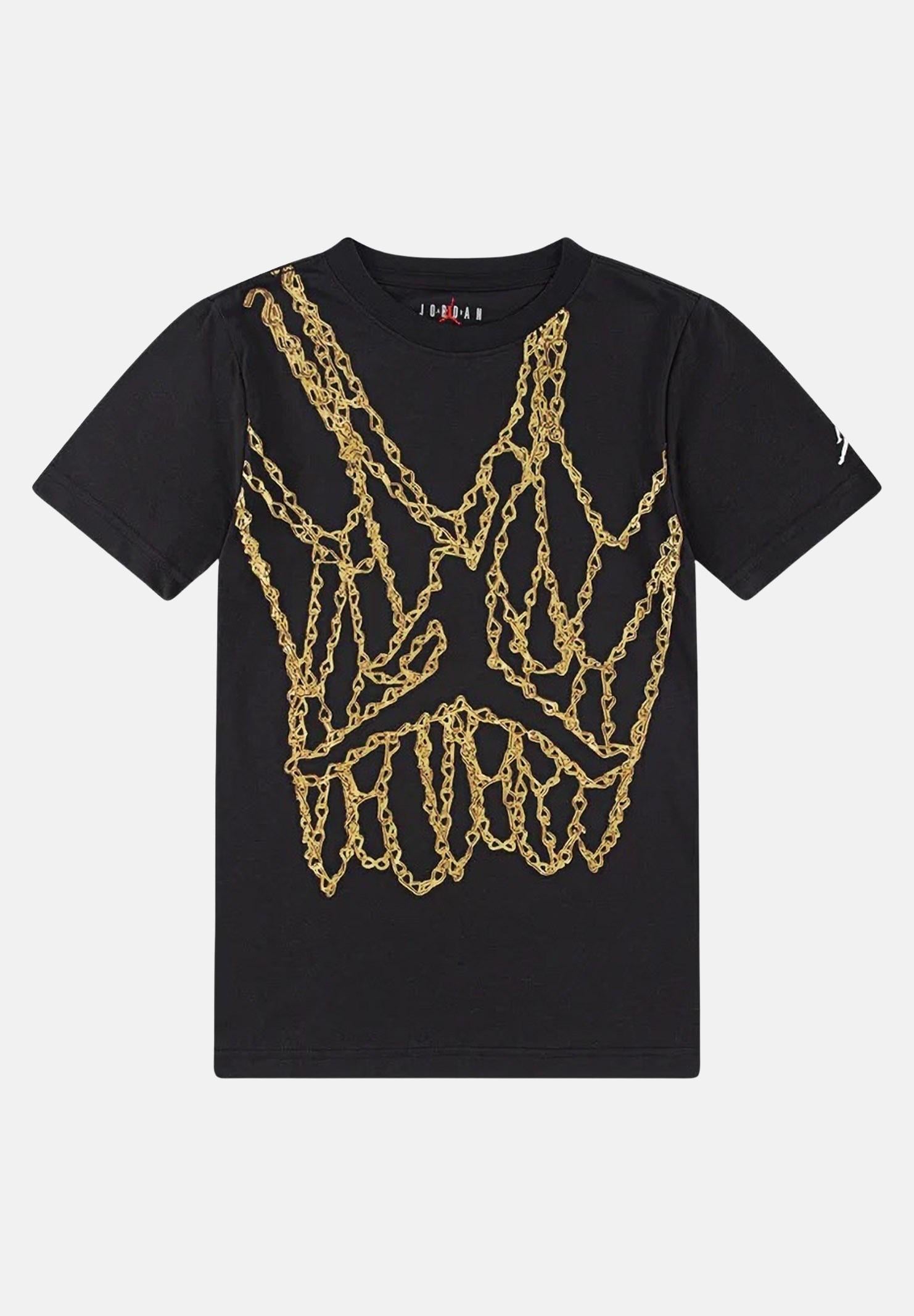 JORDAN T-shirt a manica corta Chain nera da bambino 95D627 023 JORDAN