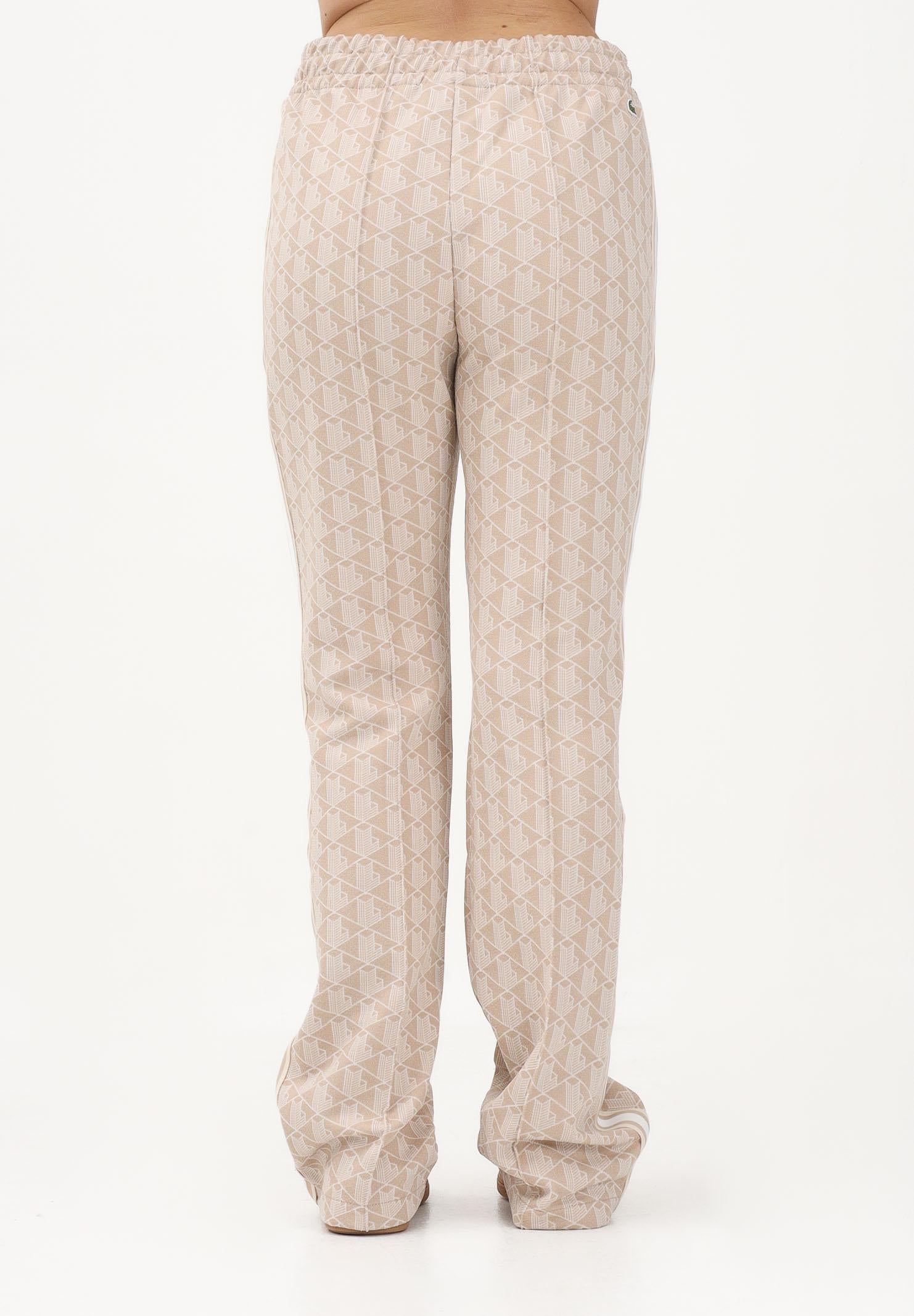 LACOSTE Pantalone sportivo beige da donna con motivo monogram XF9313 8GI LACOSTE