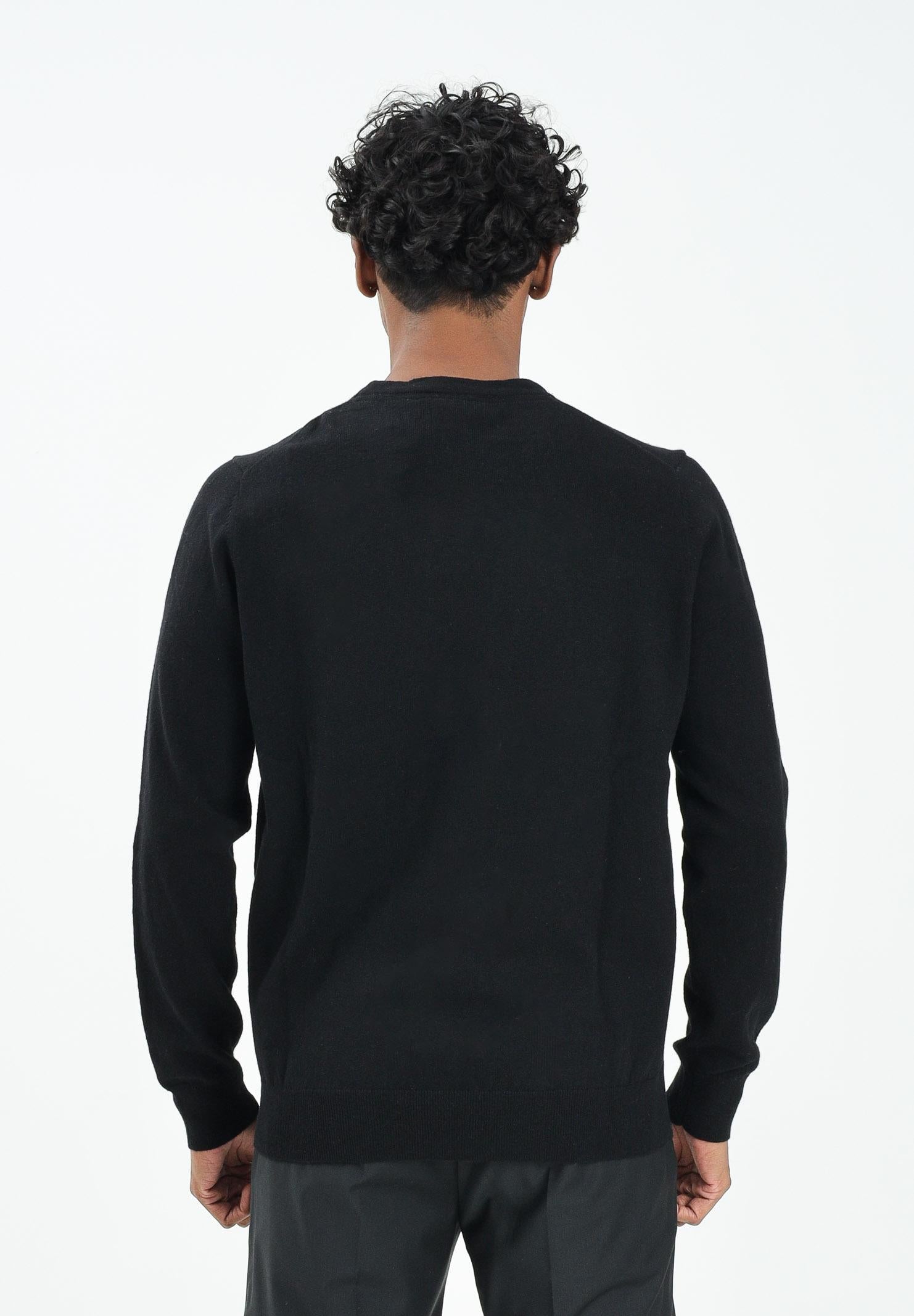 LYLE & SCOTT Maglioncino girocollo nero da uomo con logo KN2110VC Z865 LYLE & SCOTT