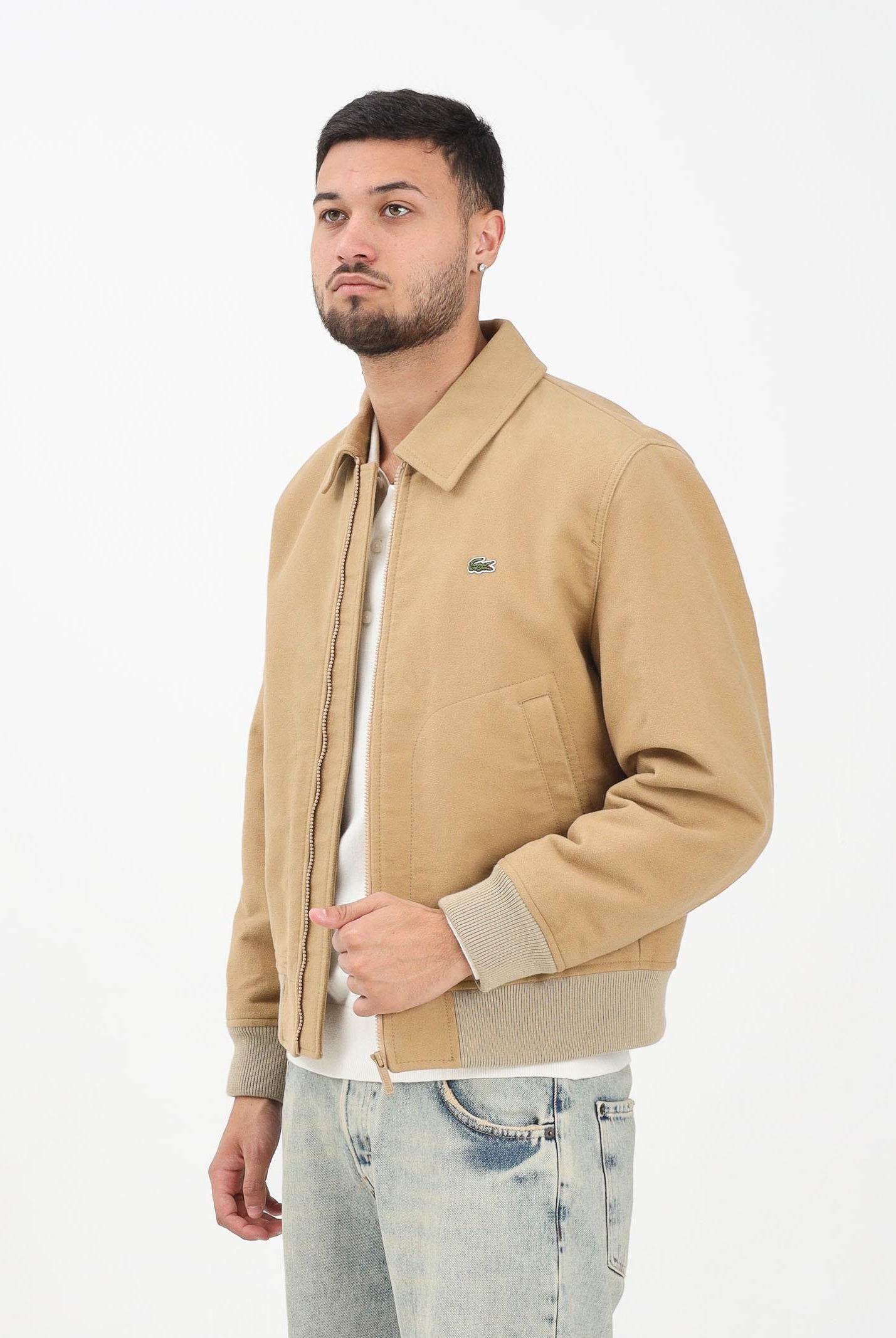 LACOSTE Giubbotto scamosciato beige da uomo BH5147 02S LACOSTE