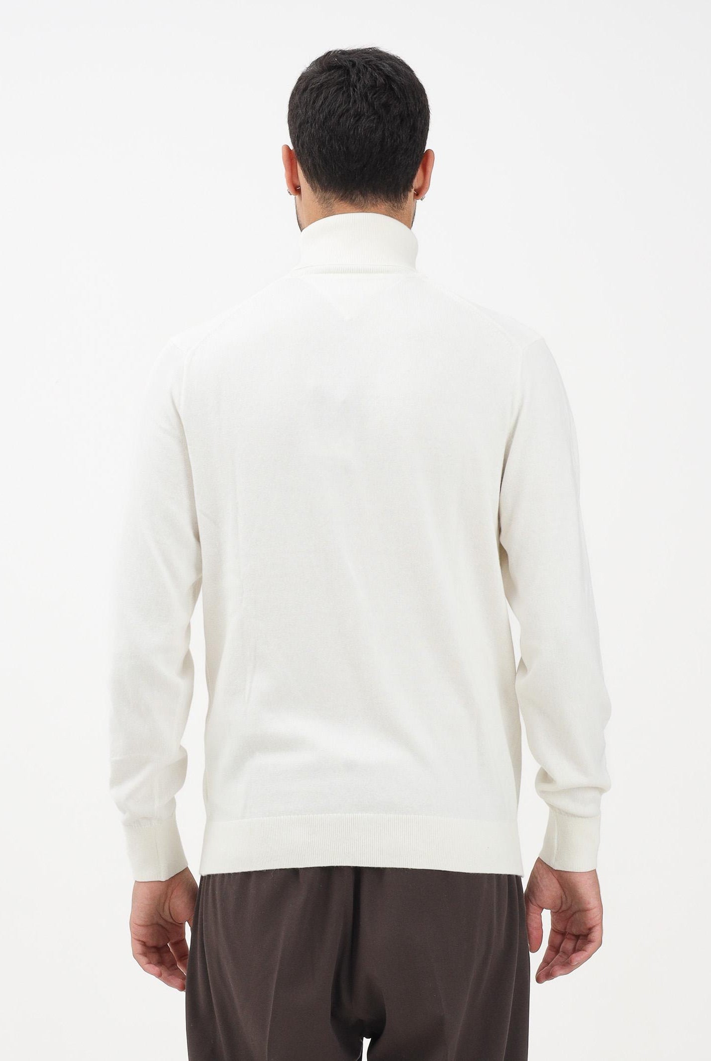 TOMMY HILFIGHER Maglioncino a collo alto panna da uomo MW0MW28048Z00 TOMMY HILFIGER