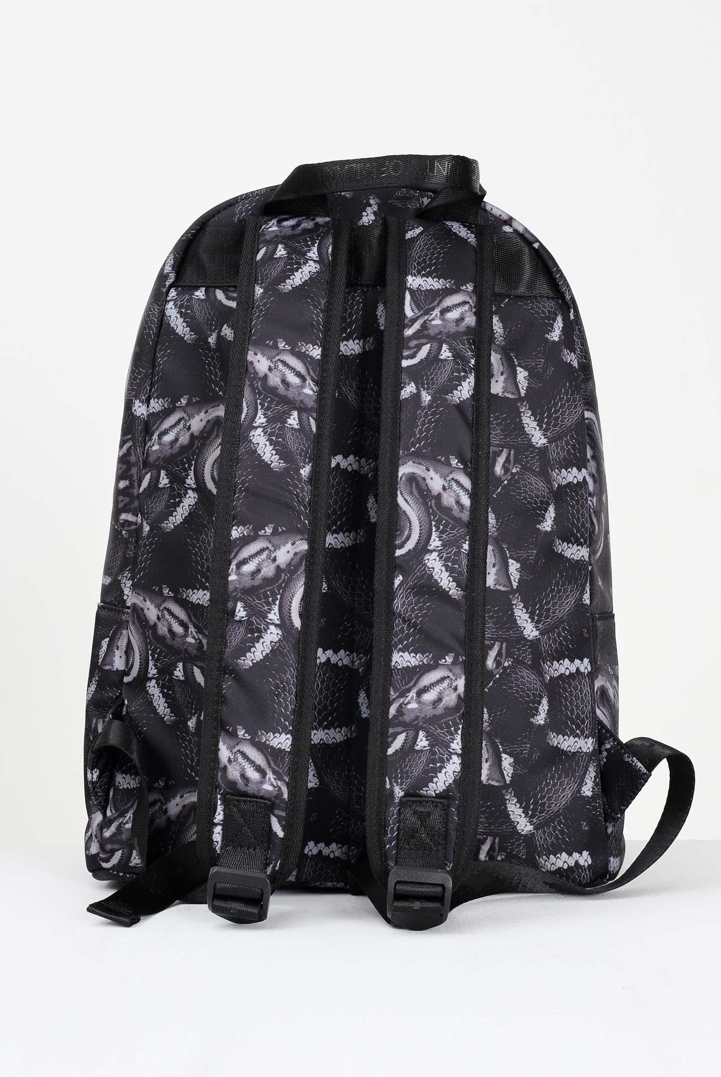 MARCELO BURLON COUNTY OF MILAN Zaino nero per uomo e donna con stampa all-over effetto pitone COMAF250111 . MARCELO BURLON COUNTY OF MILAN