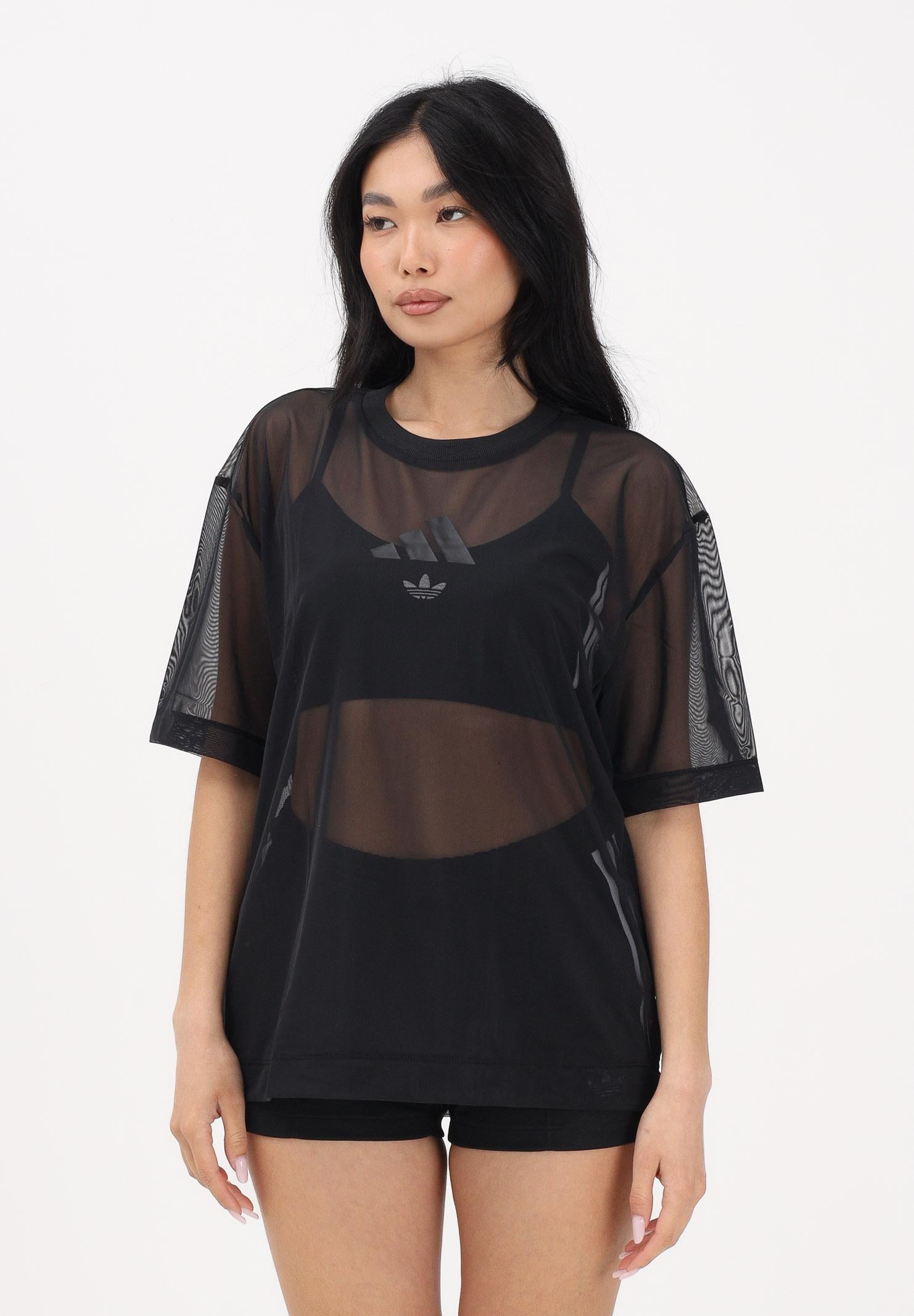 ADIDAS PERFORMANCE T-shirt a manica corta nera da donna in rete JM3737 . ADIDAS PERFORMANCE