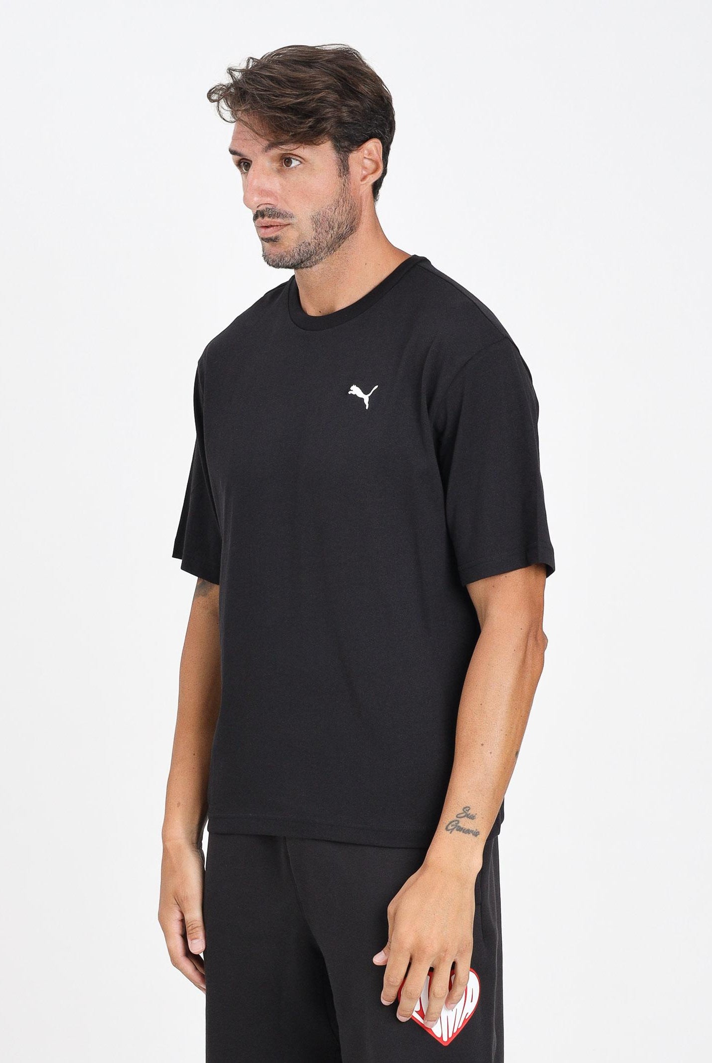 PUMA T-shirt a manica corta WARDROBE ESS nera da uomo 629645 01 PUMA