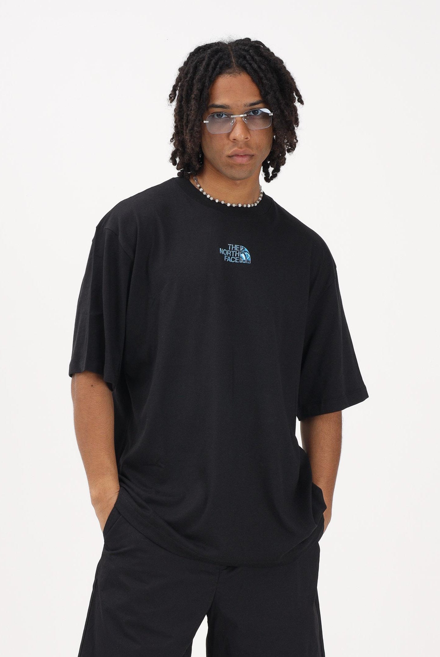 THE NORTH FACE T-shirt a manica corta Central Liquid nera da uomo NF0A8G9UJK31 . THE NORTH FACE