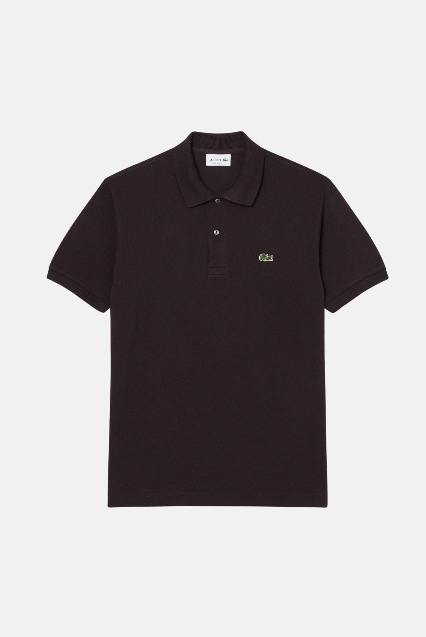 LACOSTE Polo marrone per uomo e donna con patch logo coccodrilo 1212 3LA LACOSTE