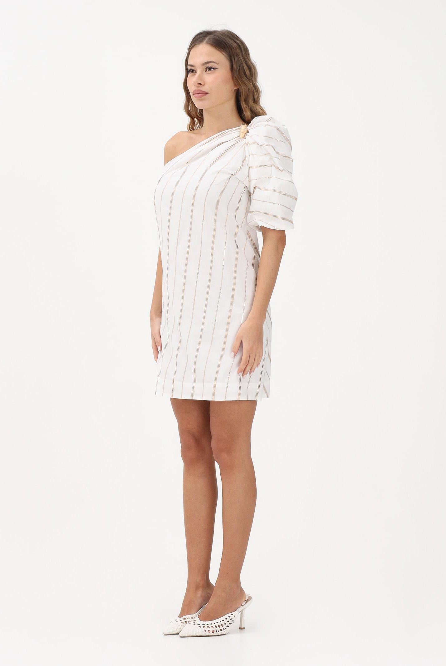 SIMONA CORSELLINI Abito corto bianco da donna con ricamo P26CPABC0501 V0001 SIMONA CORSELLINI