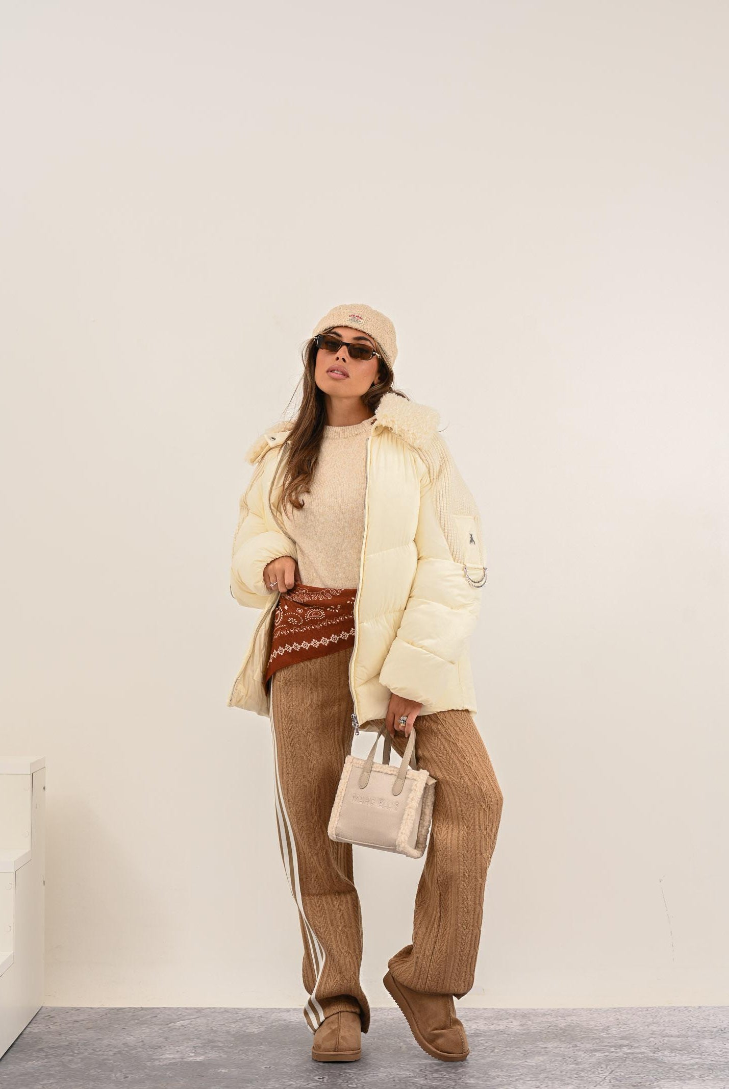 ADIDAS ORIGINALS Pantalone sportivo KNIT CLASSIC beige da donna KS7802 . ADIDAS ORIGINALS