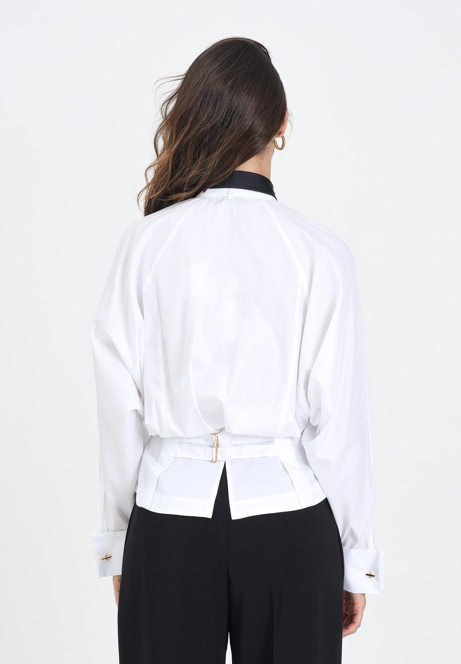 ELISABETTA FRANCHI Camicia a manica lunga bianca da donna con cravatta CA09156E2 221 ELISABETTA FRANCHI