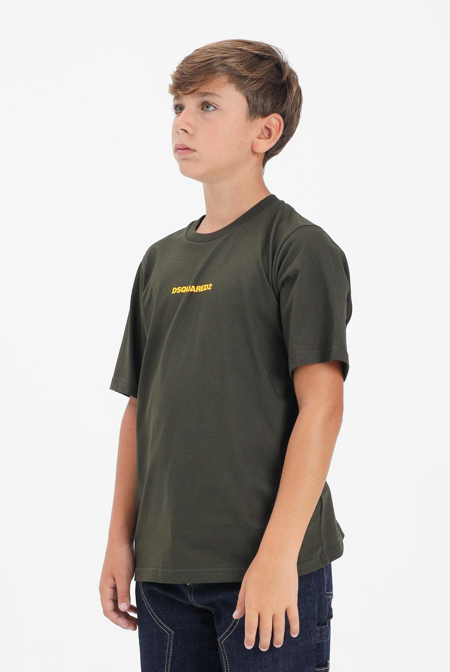 DSQUARED2 T-shirt a manica corta verde per donna, ragazzi e bambini con logo DSQUARED2 DQ2823D004G DQ518 DSQUARED2