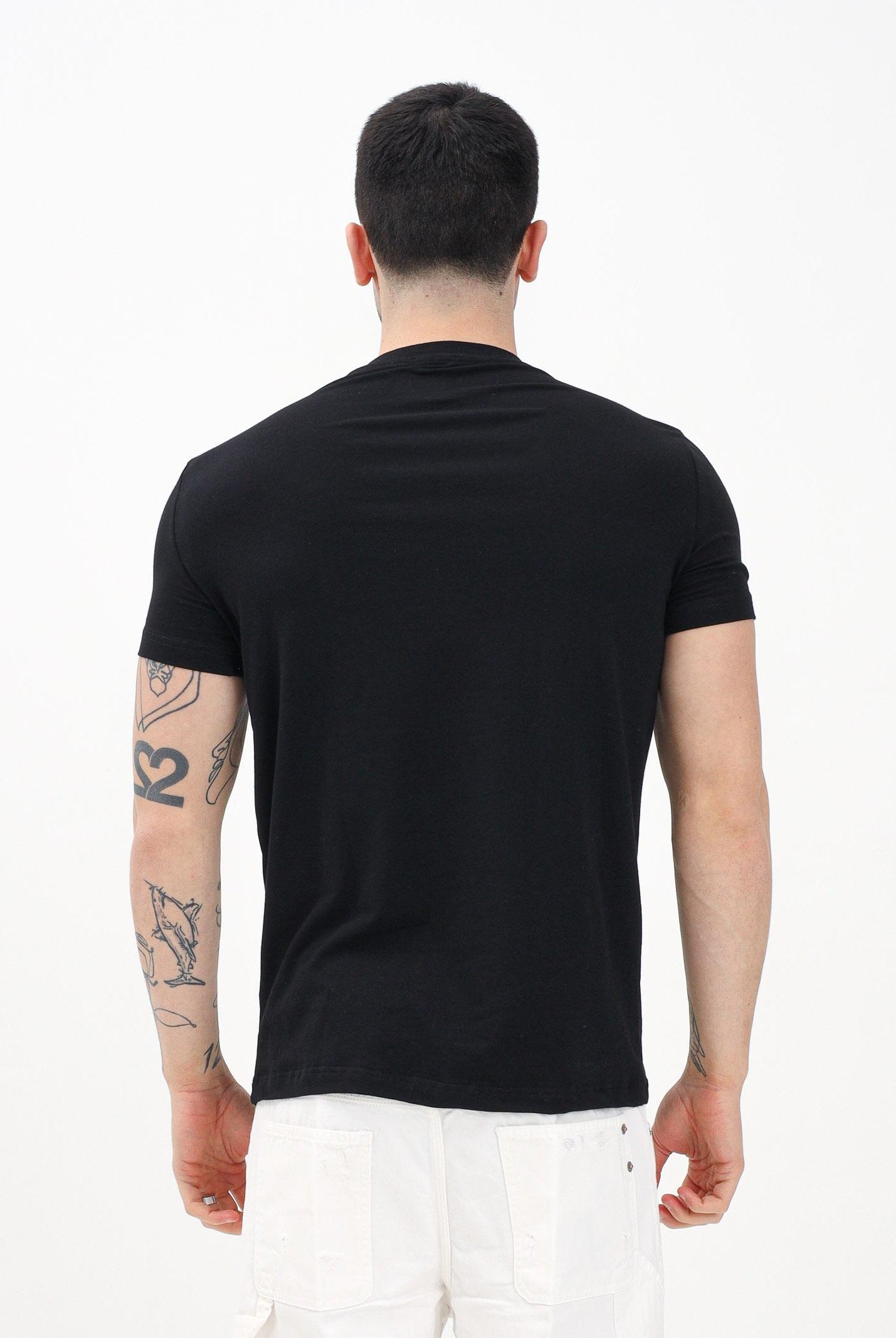 DSQUARED2 T-shirt a manica corta nera da uomo con stampa logo DCX250070D 010 DSQUARED2