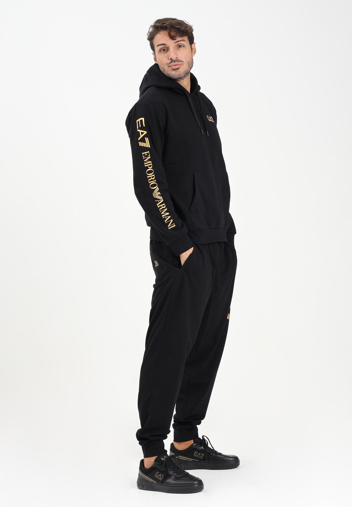 EA7 Pantalone sportivo nero da uomo con stampa logo 7M000571AF13512 MC004 EA7