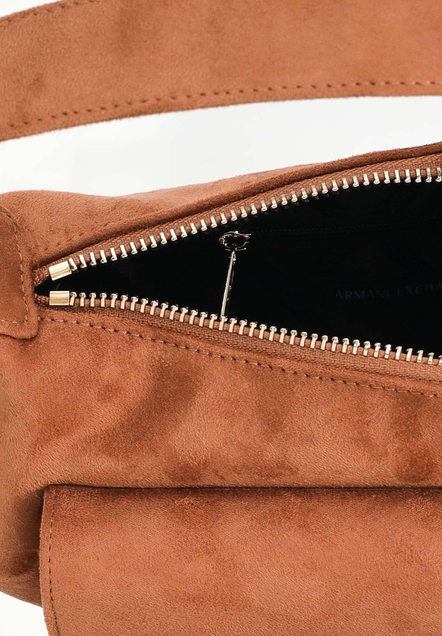 ARMANI EXCHANGE Borsa a spalla in suede cuoio da donna XW000405AF17158 U6048 ARMANI EXCHANGE