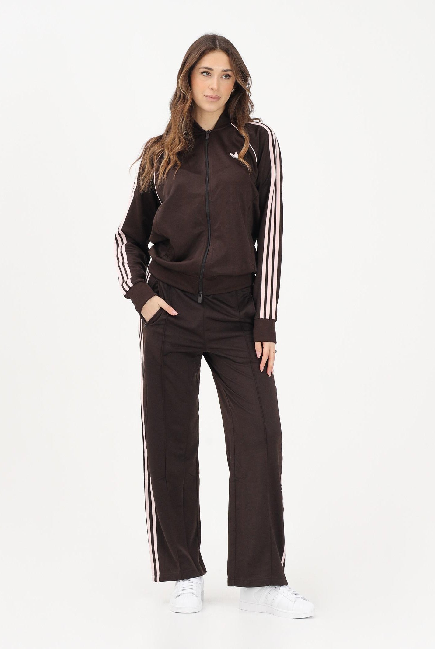ADIDAS ORIGINALS Pantalone sportivo CLASSIC marrone e rosa per uomo e donna KD3664 . ADIDAS ORIGINALS
