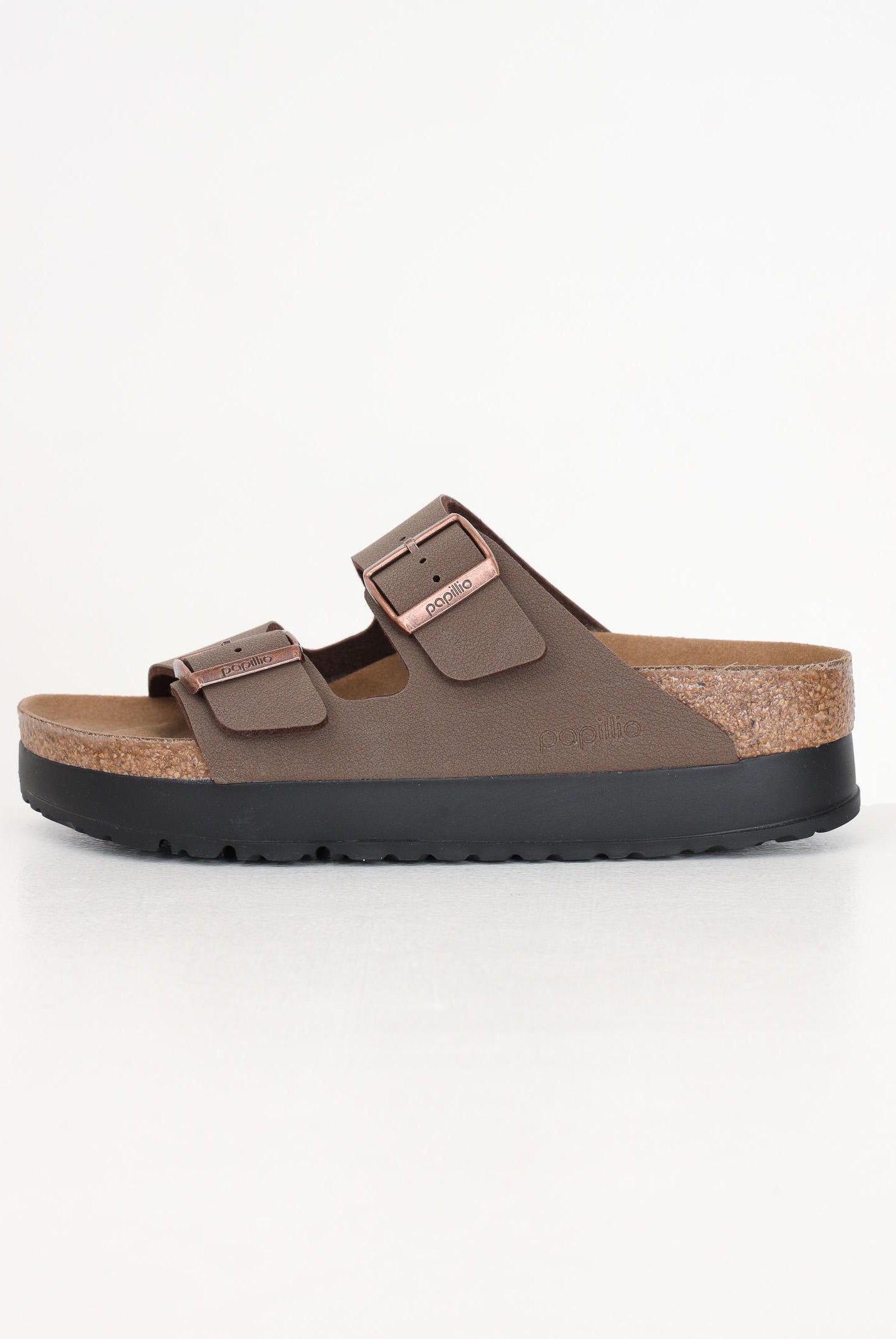 BIRKENSTOCK Sandali Arizona Platform Flex Marrone Donna Con Fibbie Metalliche Dorate 1027417 . BIRKENSTOCK