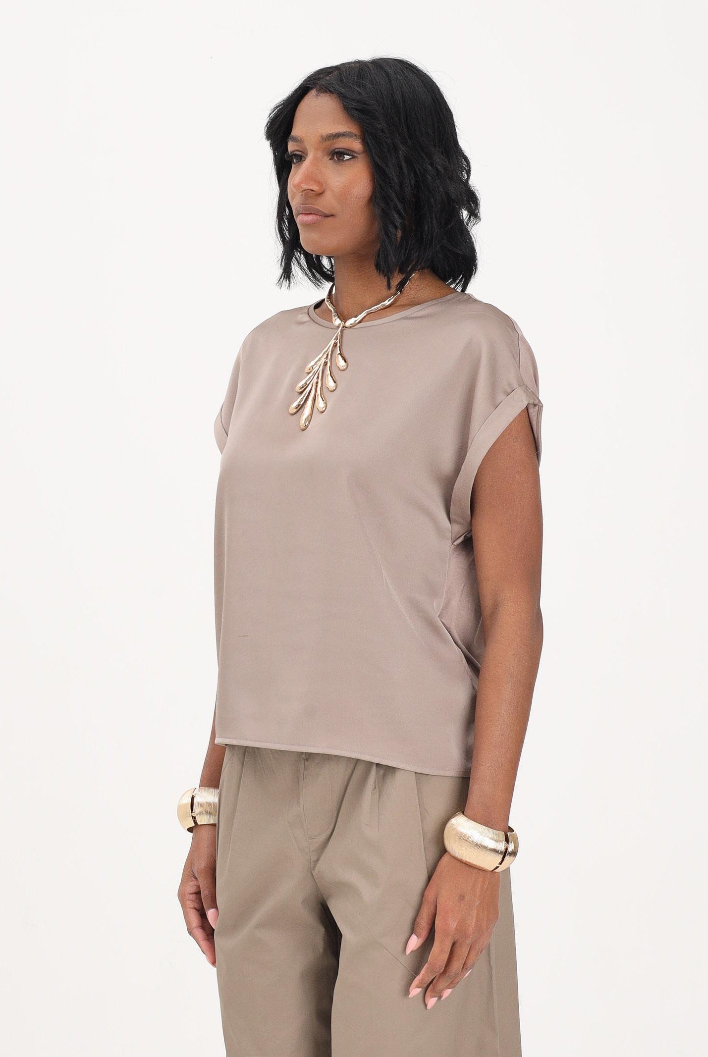 ONLY Blusa a manica corta cacao da donna 15303413 WA ONLY